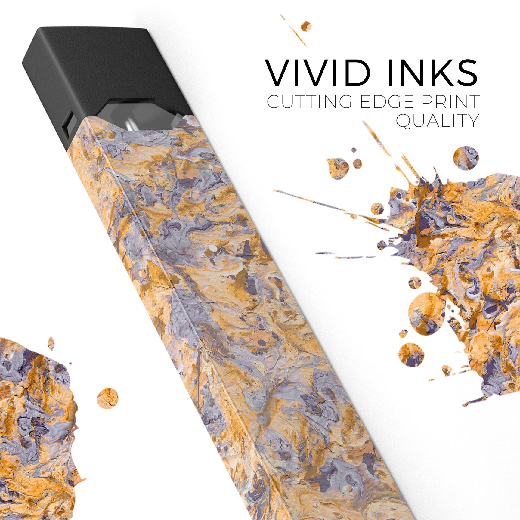 Abstract Wet Paint Pale v4 skin-wrap for JUUL device, showcasing vibrant colors and a sleek design.