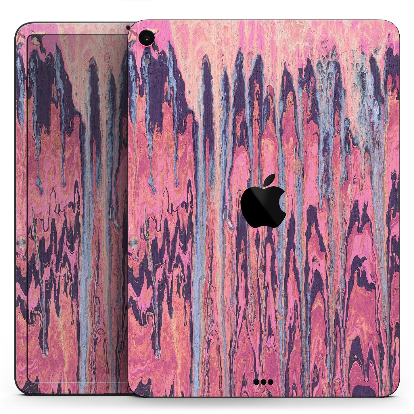 Abstract Wet Paint Pink Sag full body skin decal for Apple iPad, showcasing vibrant colors and artistic design.