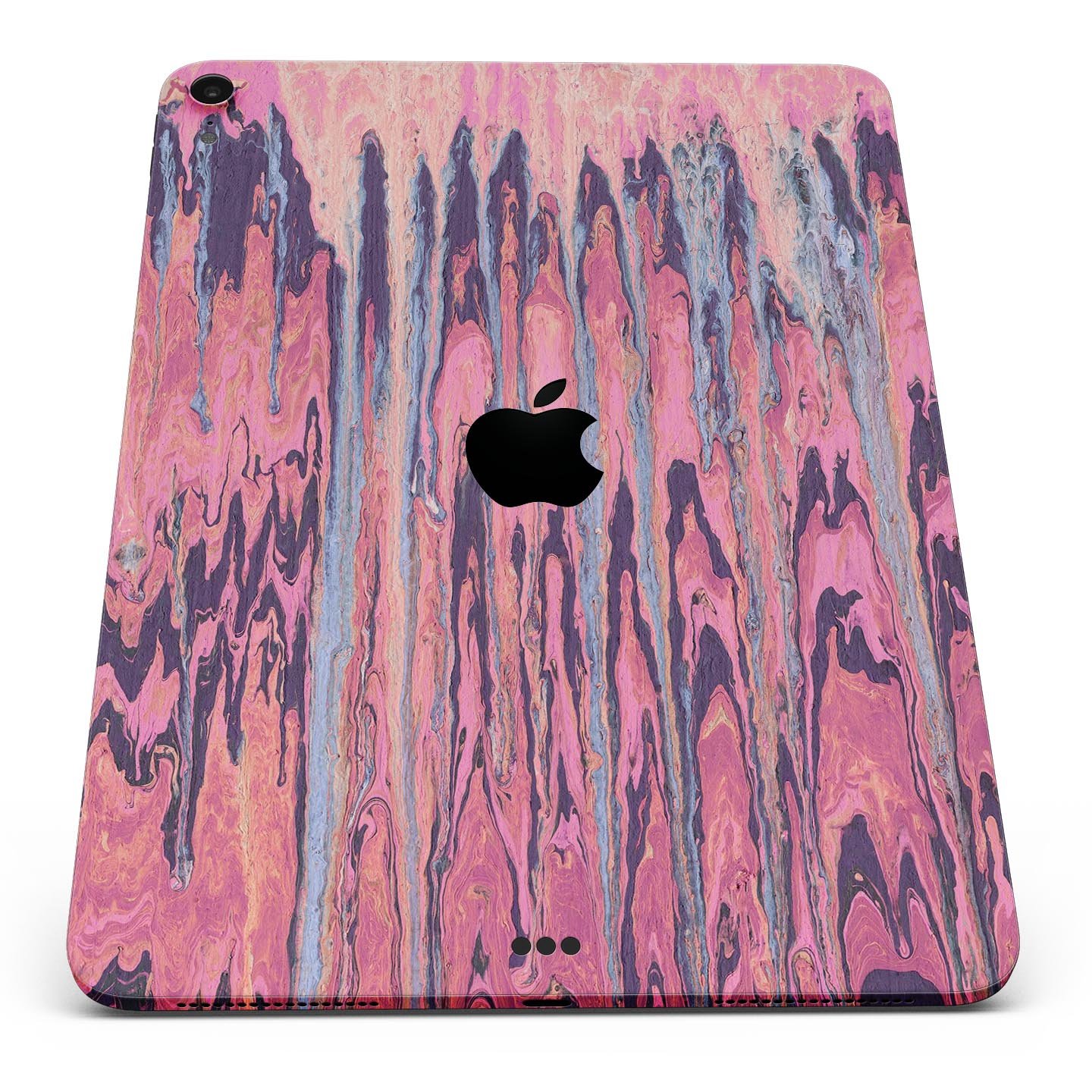 Abstract Wet Paint Pink Sag full body skin decal for Apple iPad, showcasing vibrant colors and artistic design.