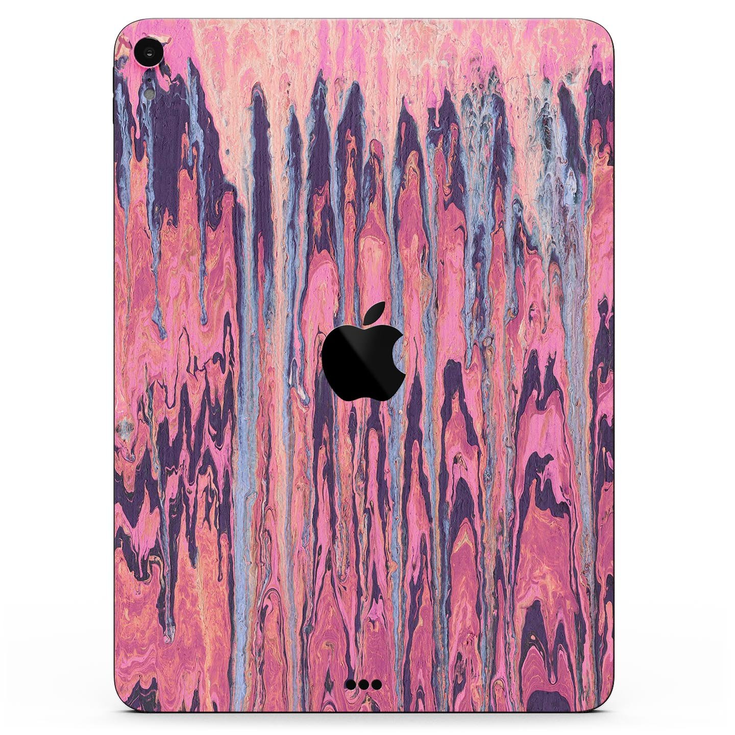 Abstract Wet Paint Pink Sag full body skin decal for Apple iPad, showcasing vibrant colors and artistic design.