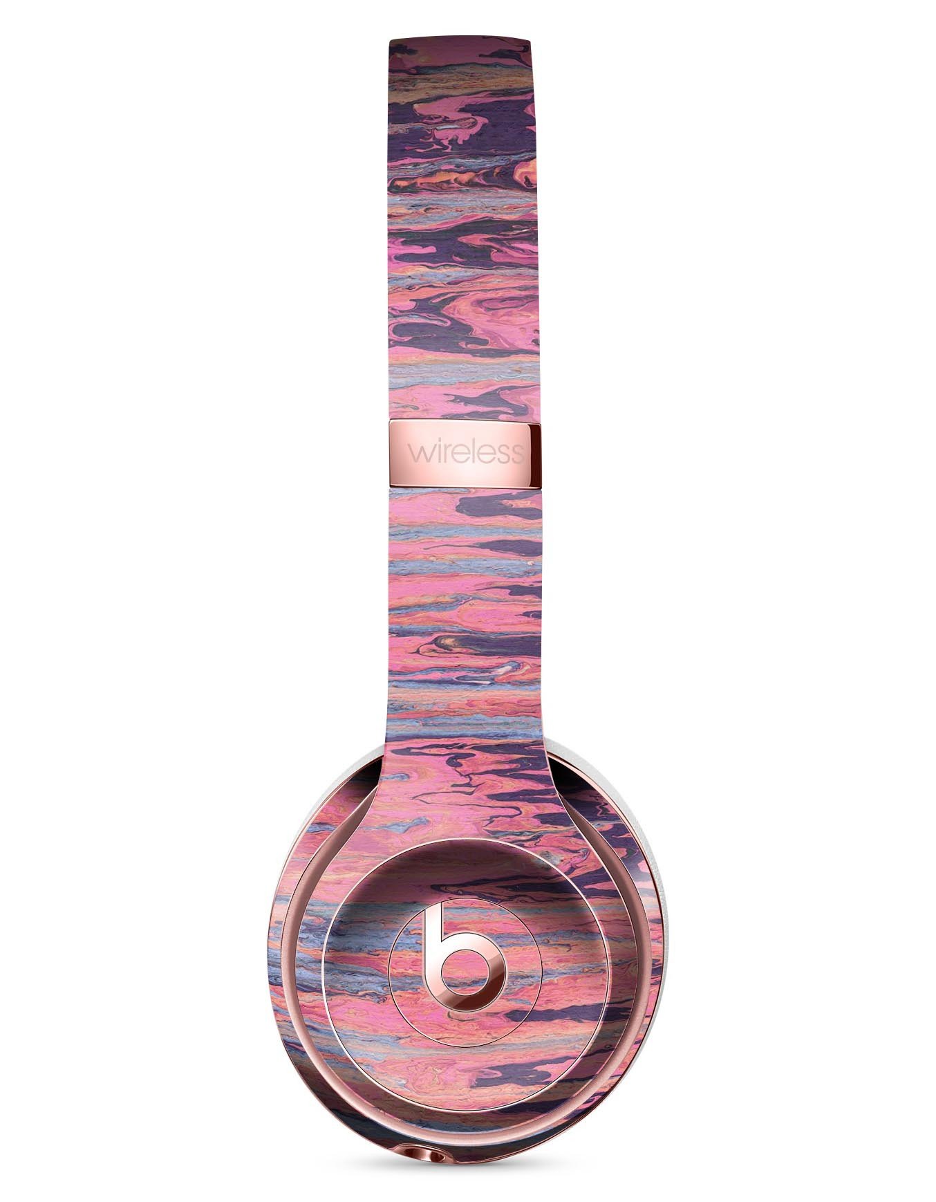 Abstract Wet Paint Pink Skin Kit for Beats by Dre Solo 3 Wireless Headphones, showcasing vibrant colors and unique design.