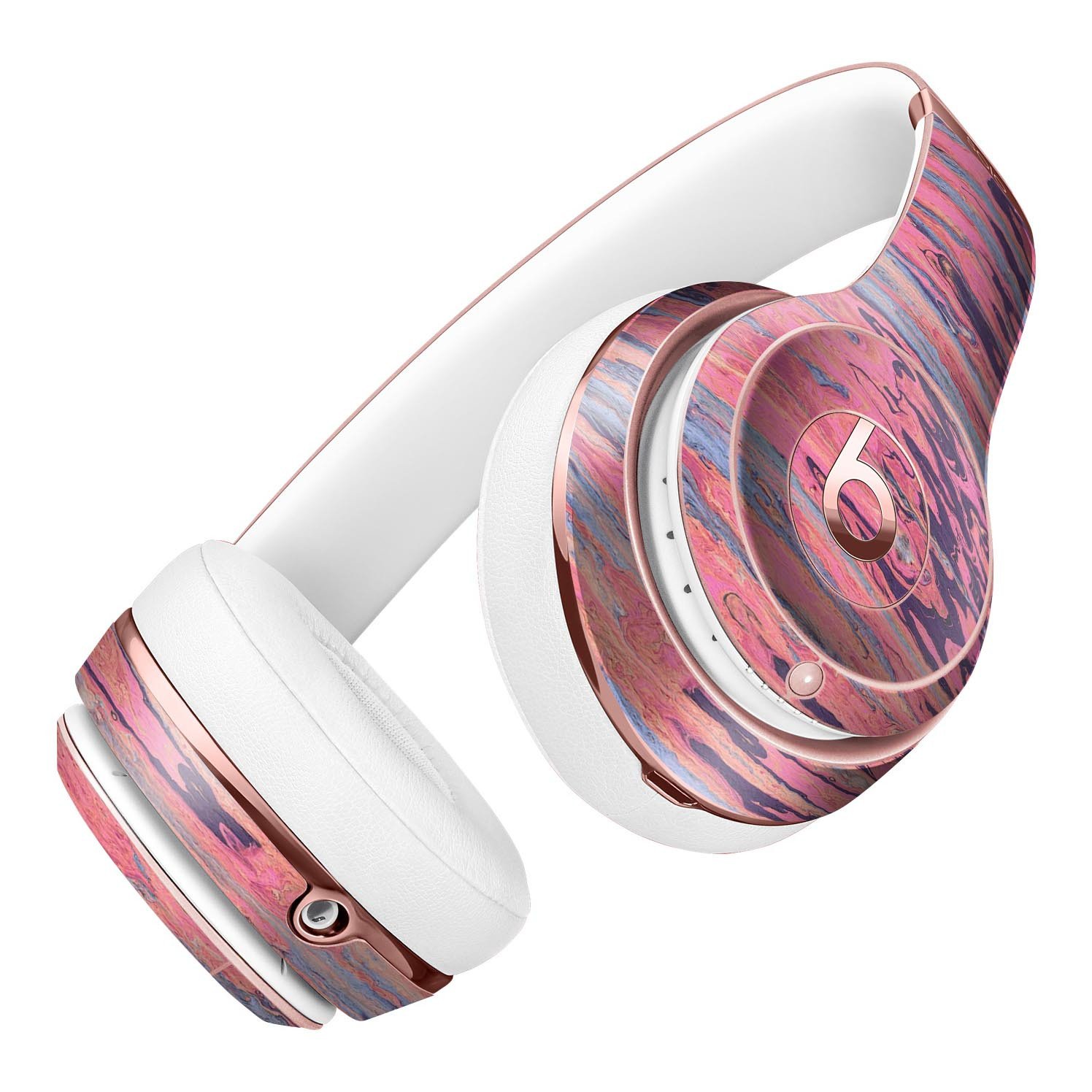 Abstract Wet Paint Pink Skin Kit for Beats by Dre Solo 3 Wireless Headphones, showcasing vibrant colors and unique design.