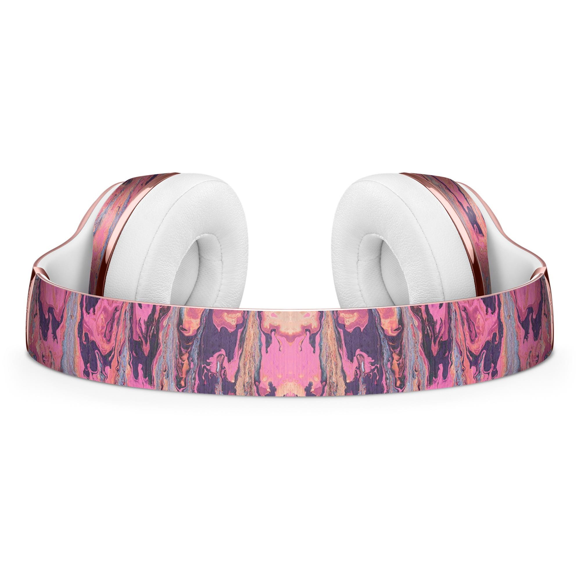 Abstract Wet Paint Pink Skin Kit for Beats by Dre Solo 3 Wireless Headphones, showcasing vibrant colors and unique design.