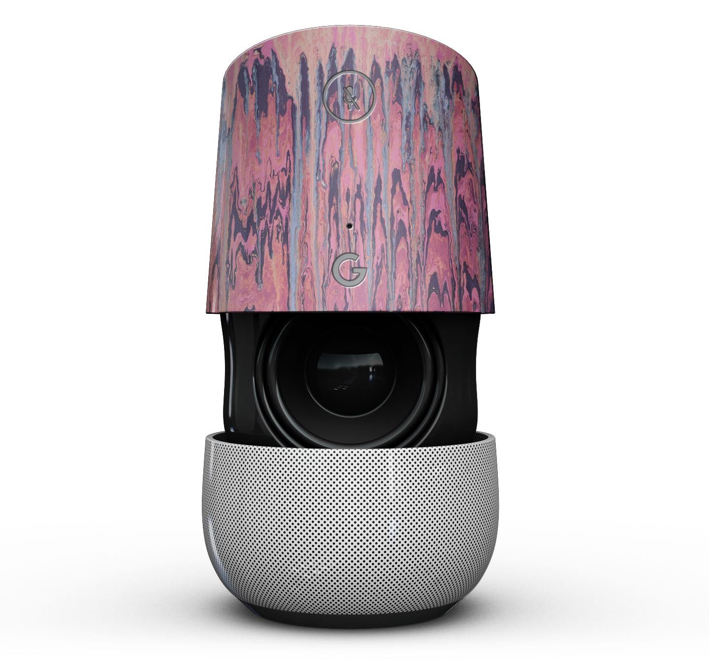 Abstract Wet Paint Pink Sag Full-Body Skin Kit for Google Home, showcasing vibrant pink design and smooth finish.