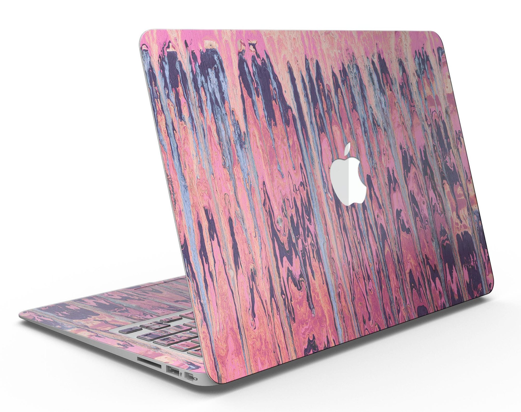 Abstract Wet Paint Pink Skin Kit for MacBook Air, showcasing vibrant colors and a sleek design.