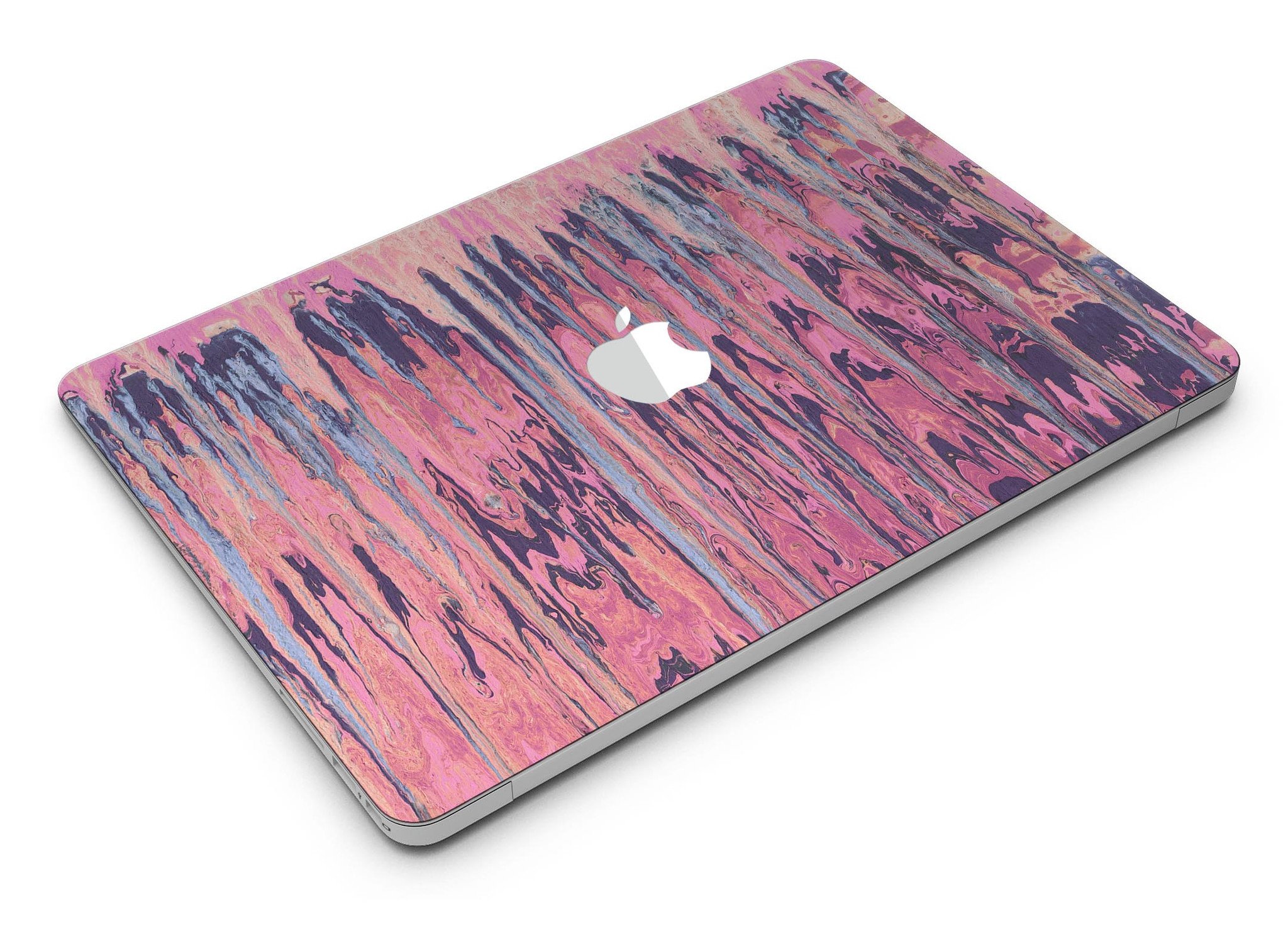 Abstract Wet Paint Pink Skin Kit for MacBook Air, showcasing vibrant colors and a sleek design.