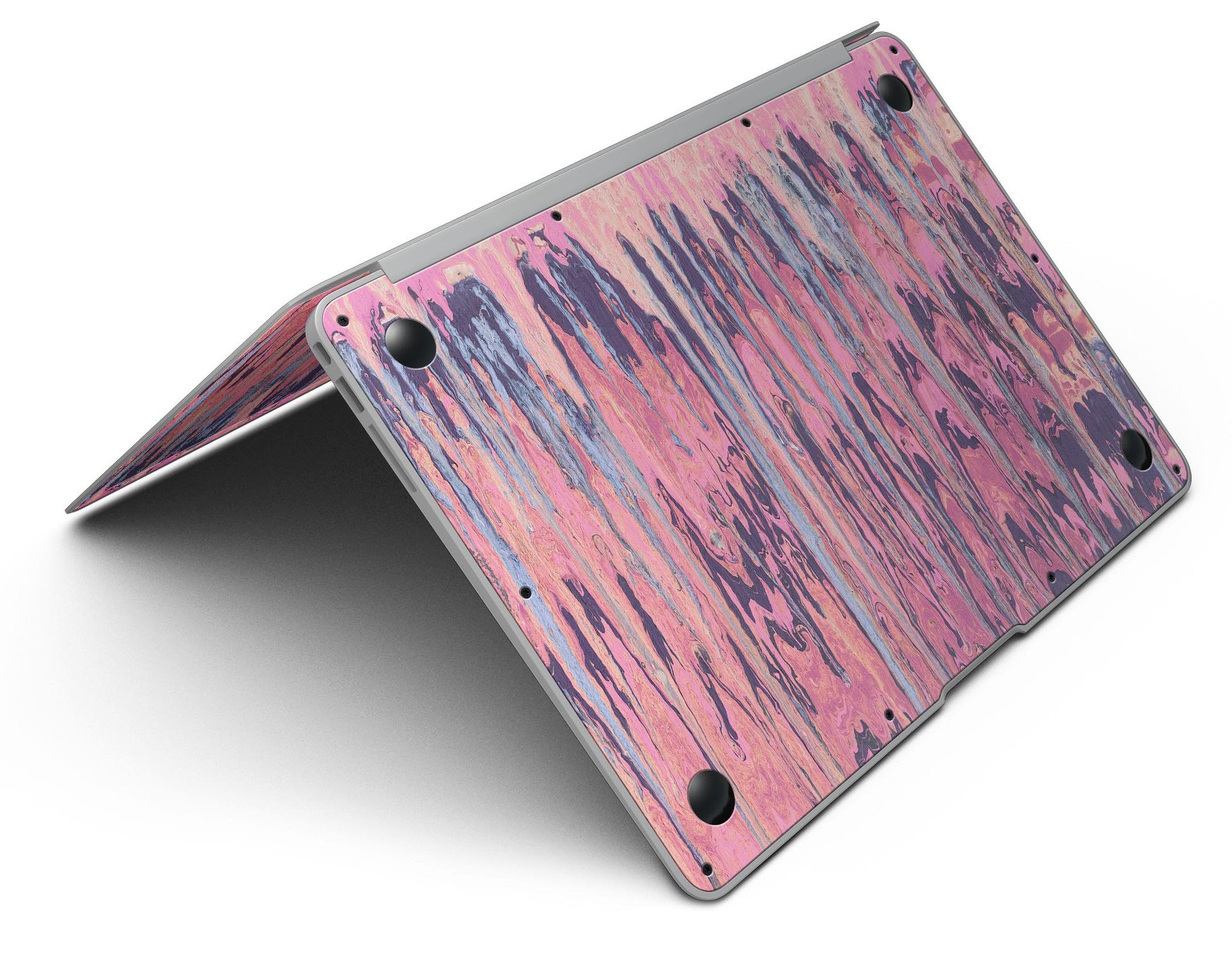 Abstract Wet Paint Pink Skin Kit for MacBook Air, showcasing vibrant colors and a sleek design.