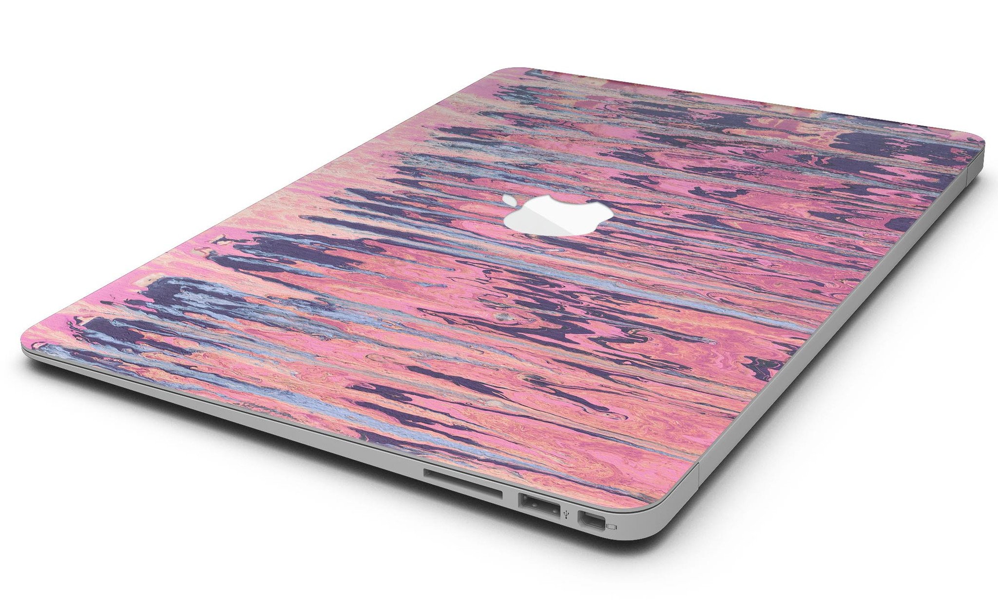 Abstract Wet Paint Pink Skin Kit for MacBook Air, showcasing vibrant colors and a sleek design.