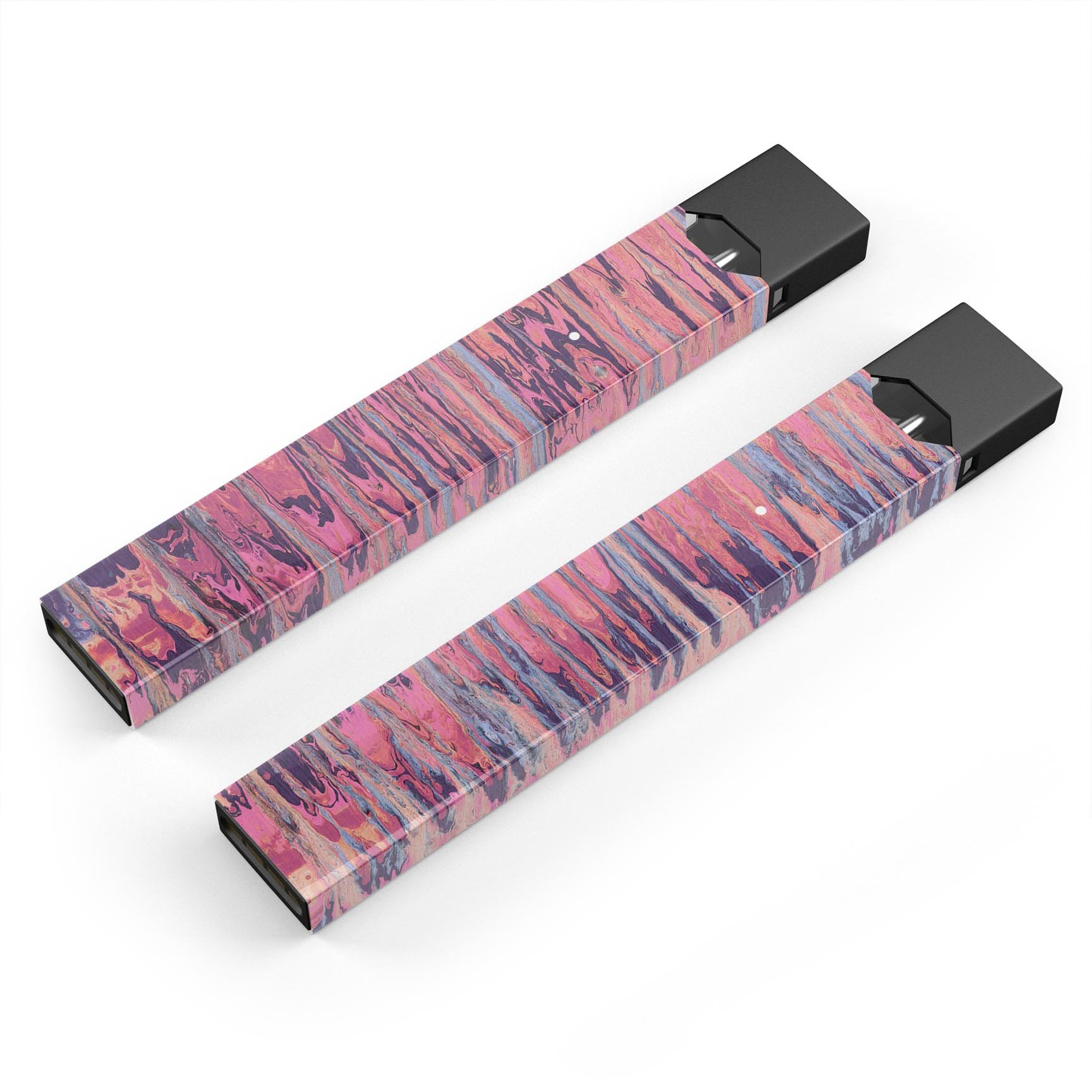 Abstract Wet Paint Pink Sag skin-wrap for JUUL vaping device, showcasing vibrant colors and a sleek design.