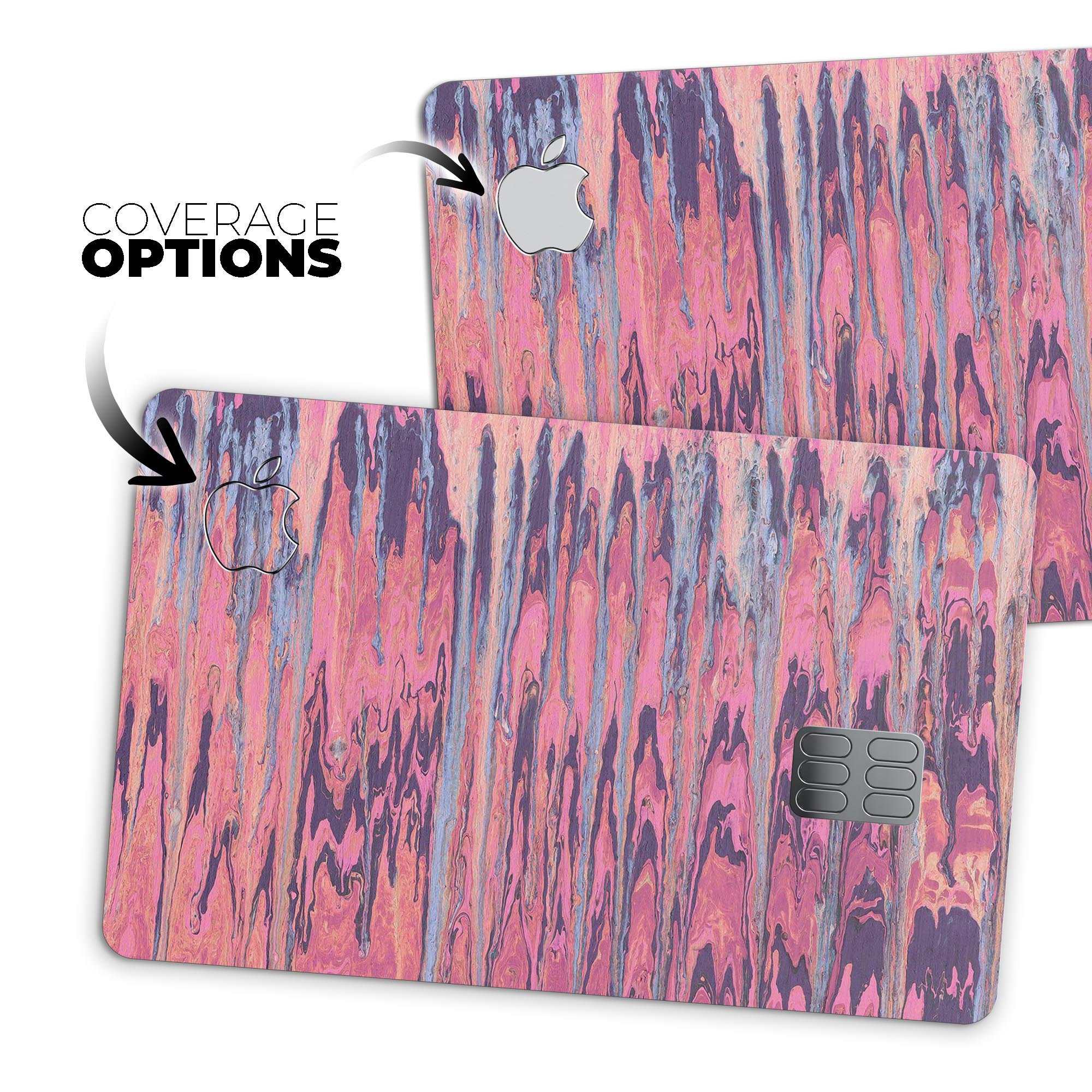 Abstract Wet Paint Pink Sag skin for Apple Card, showcasing vibrant colors and a sleek design.