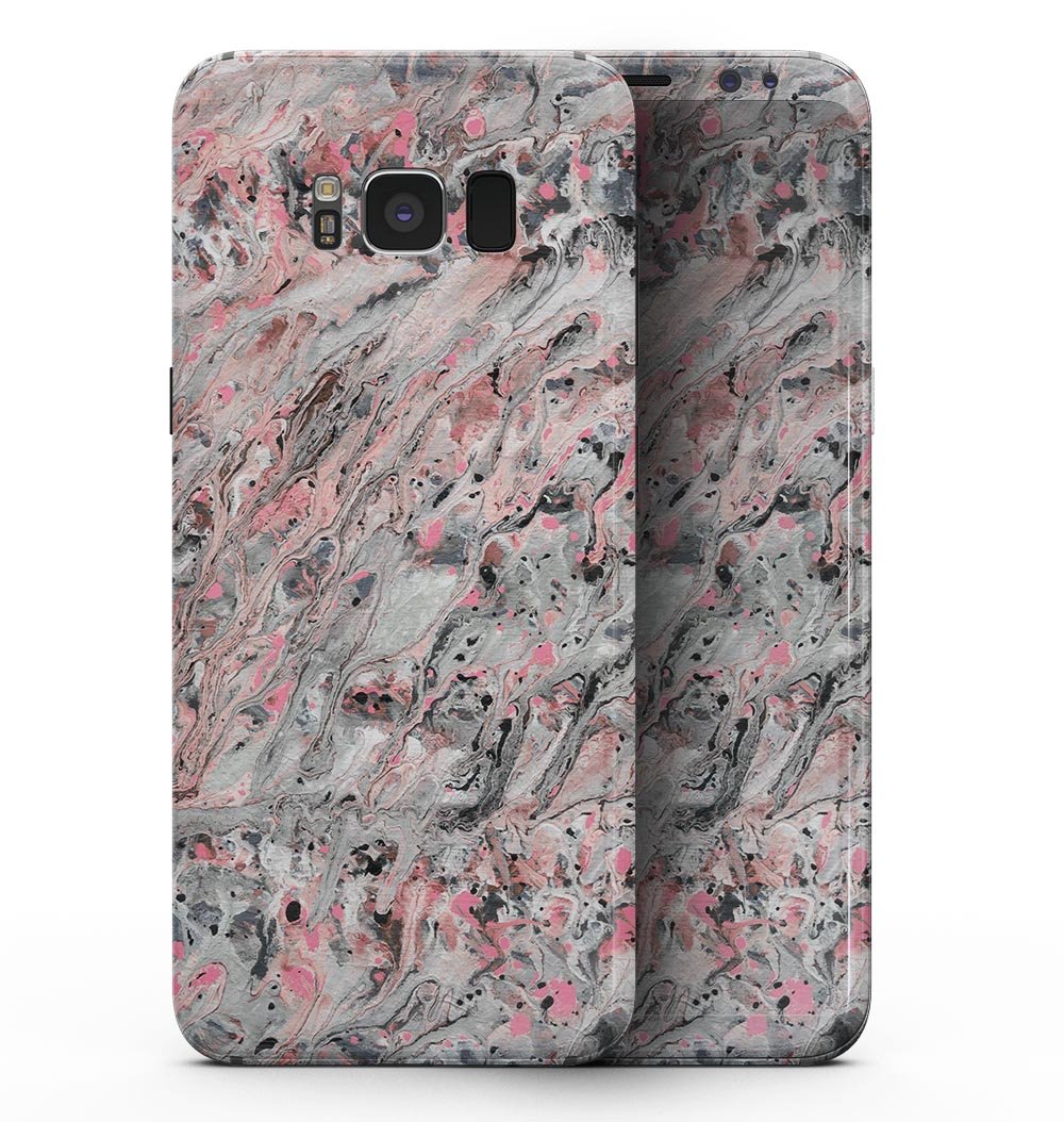 Abstract Wet Paint Pink Swirl skin for Samsung Galaxy S8, showcasing vibrant colors and unique design.