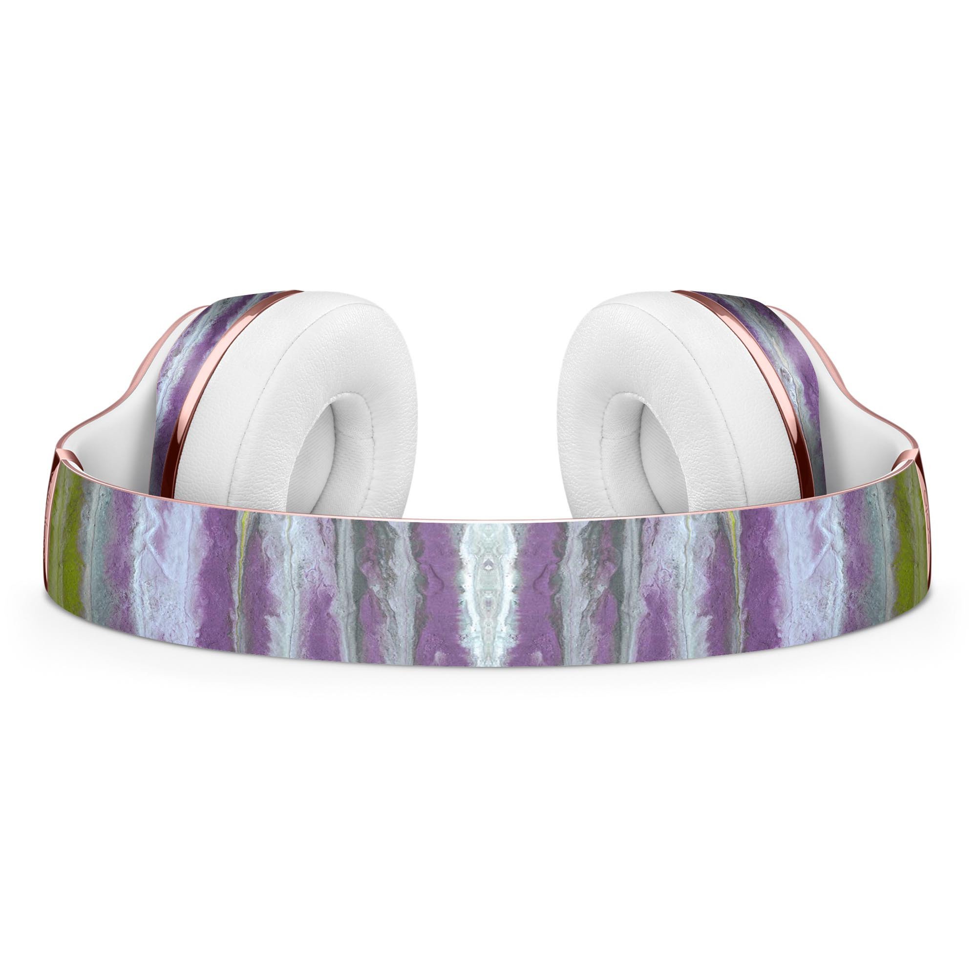 Abstract Wet Paint Purple skin kit for Beats by Dre Solo 3 Wireless headphones, showcasing vibrant colors and a sleek design.