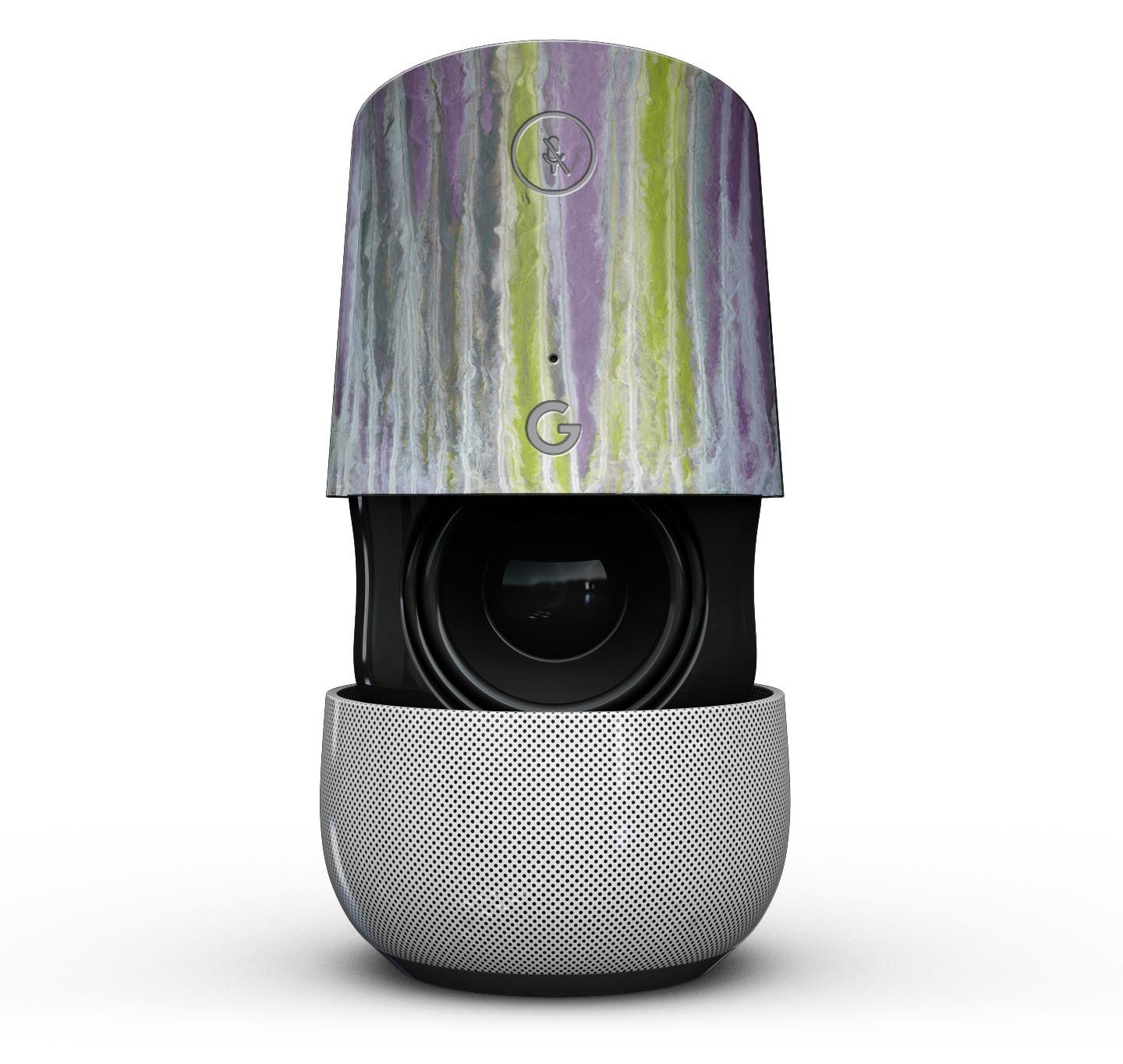 Abstract Wet Paint Purple Sag Full-Body Skin Kit for Google Home, showcasing vibrant purple design and sleek finish.