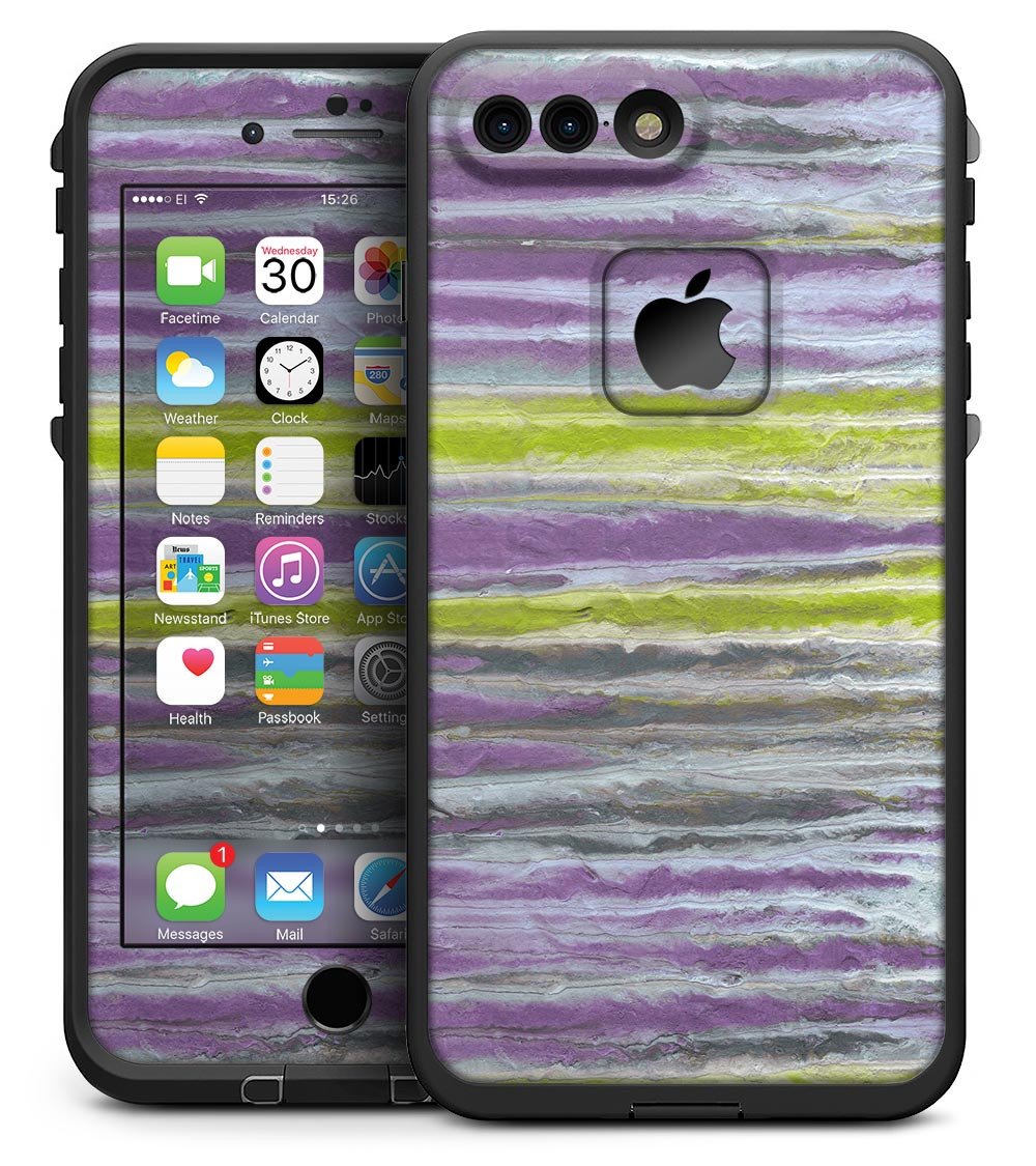 Abstract Wet Paint Purple Skin for iPhone 7 Plus LifeProof Fre Case, showcasing vibrant colors and stylish design.