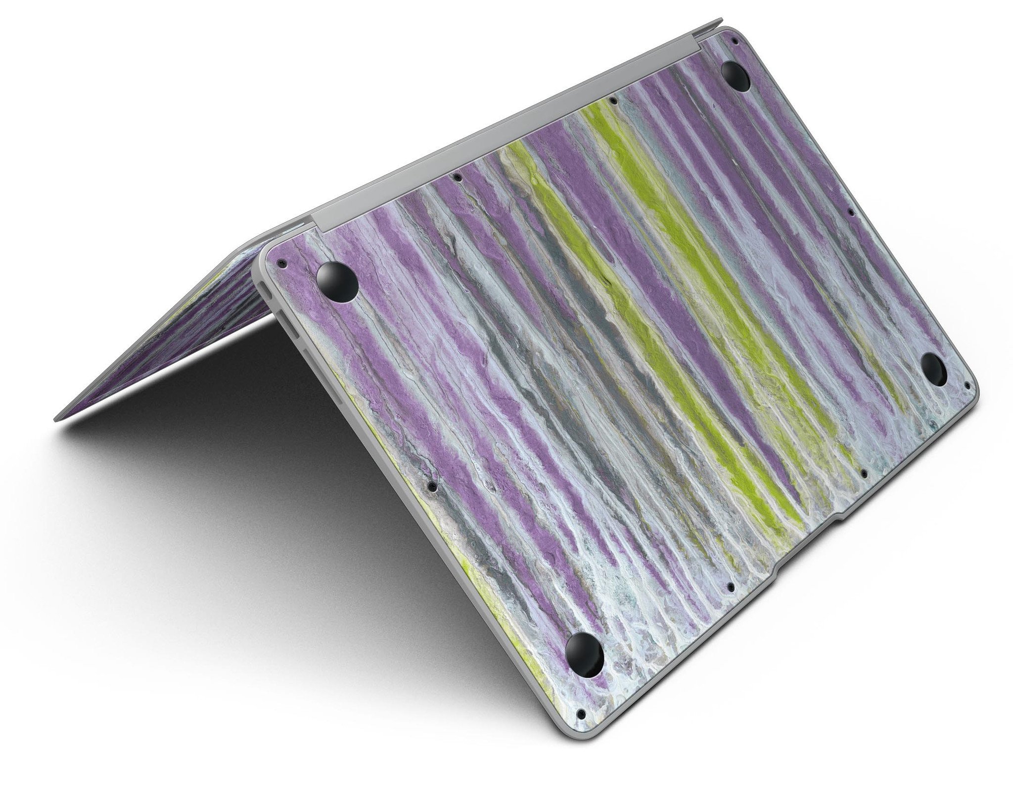 Abstract Wet Paint Purple Sag skin for MacBook Air, showcasing vibrant colors and unique design for stylish protection.