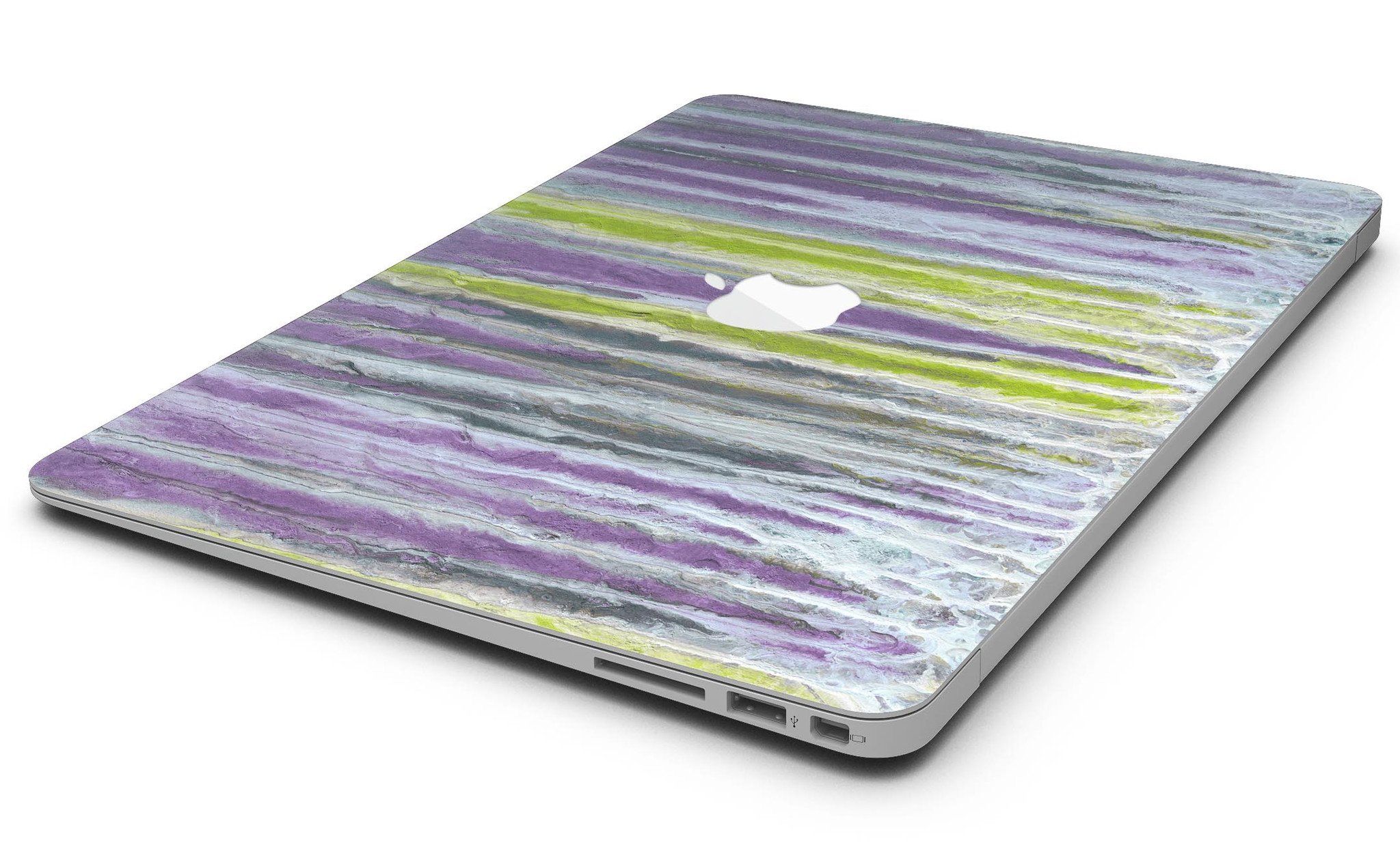 Abstract Wet Paint Purple Sag skin for MacBook Air, showcasing vibrant colors and unique design for stylish protection.