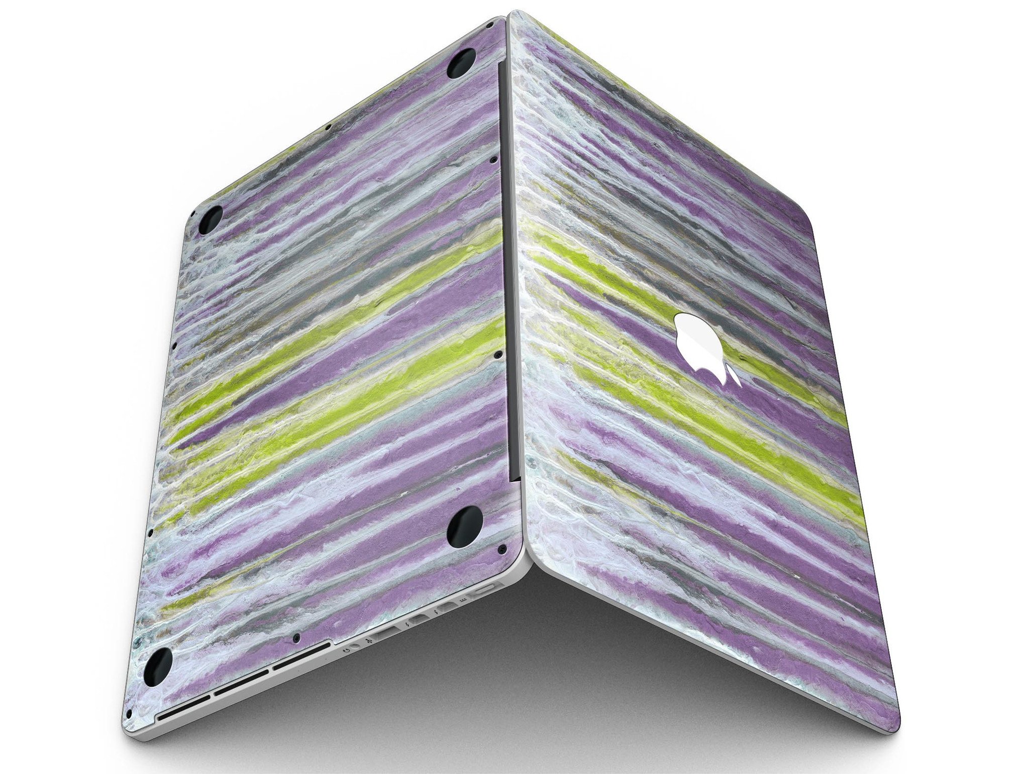 Abstract Wet Paint Purple Sag skin for MacBook Pro with Retina Display, showcasing vibrant colors and unique design.