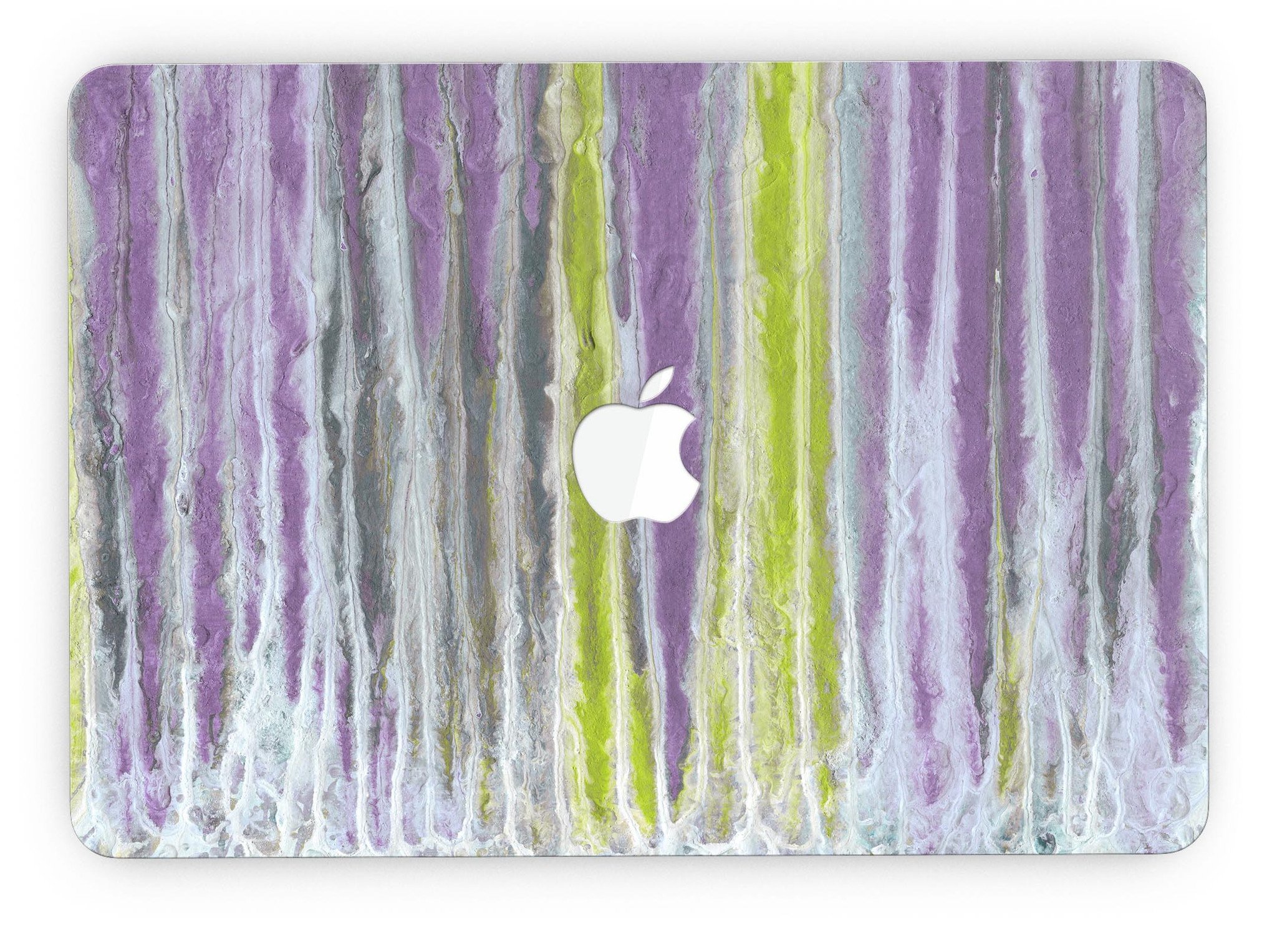 Abstract Wet Paint Purple Sag skin for MacBook Pro with Retina Display, showcasing vibrant colors and unique design.