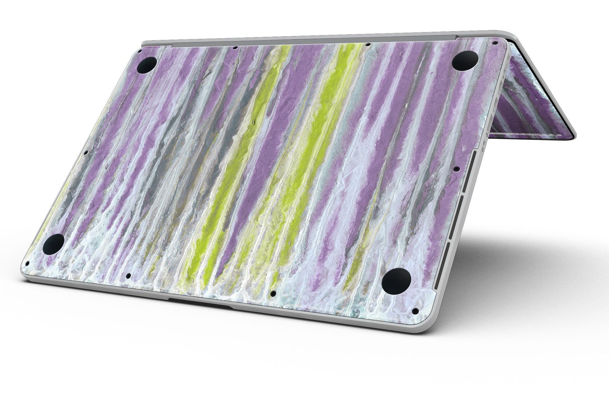 Abstract Wet Paint Purple Sag skin for MacBook Pro with Retina Display, showcasing vibrant colors and unique design.