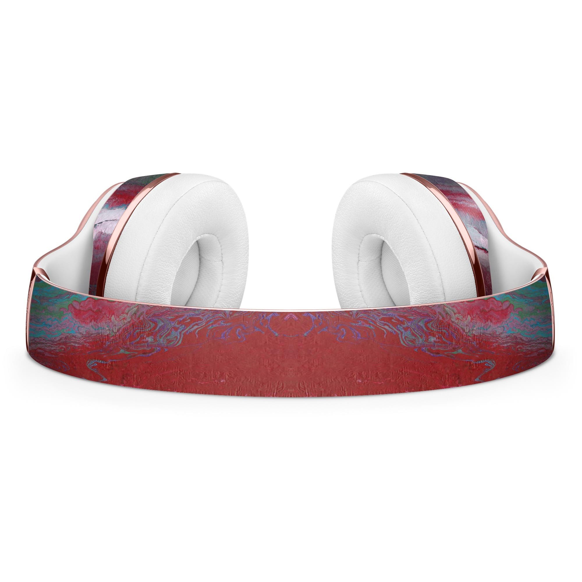 Abstract Wet Paint Red and Blue Full-Body Skin Kit for Beats by Dre Solo 3 Wireless Headphones, showcasing vibrant colors and sleek design.