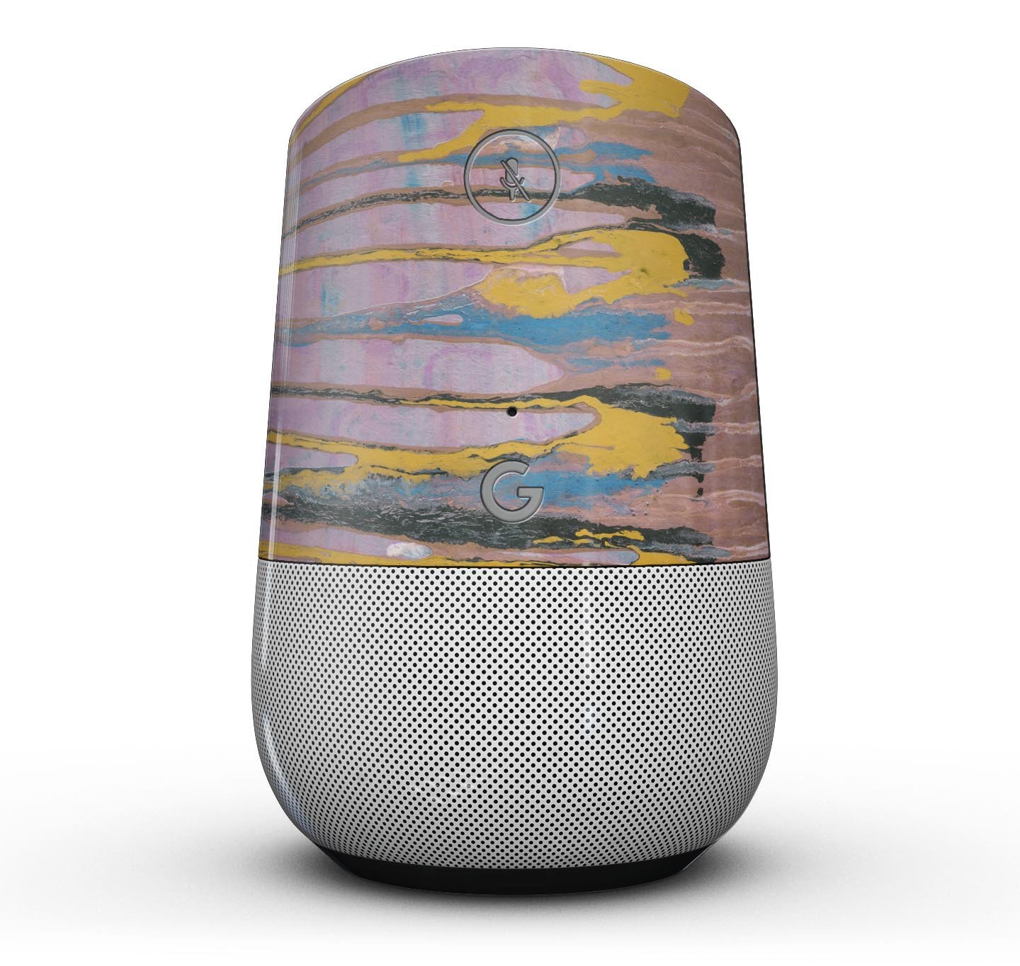 Abstract Wet Paint Retro Pink Full-Body Skin Kit for Google Home, showcasing vibrant pink color and abstract design.