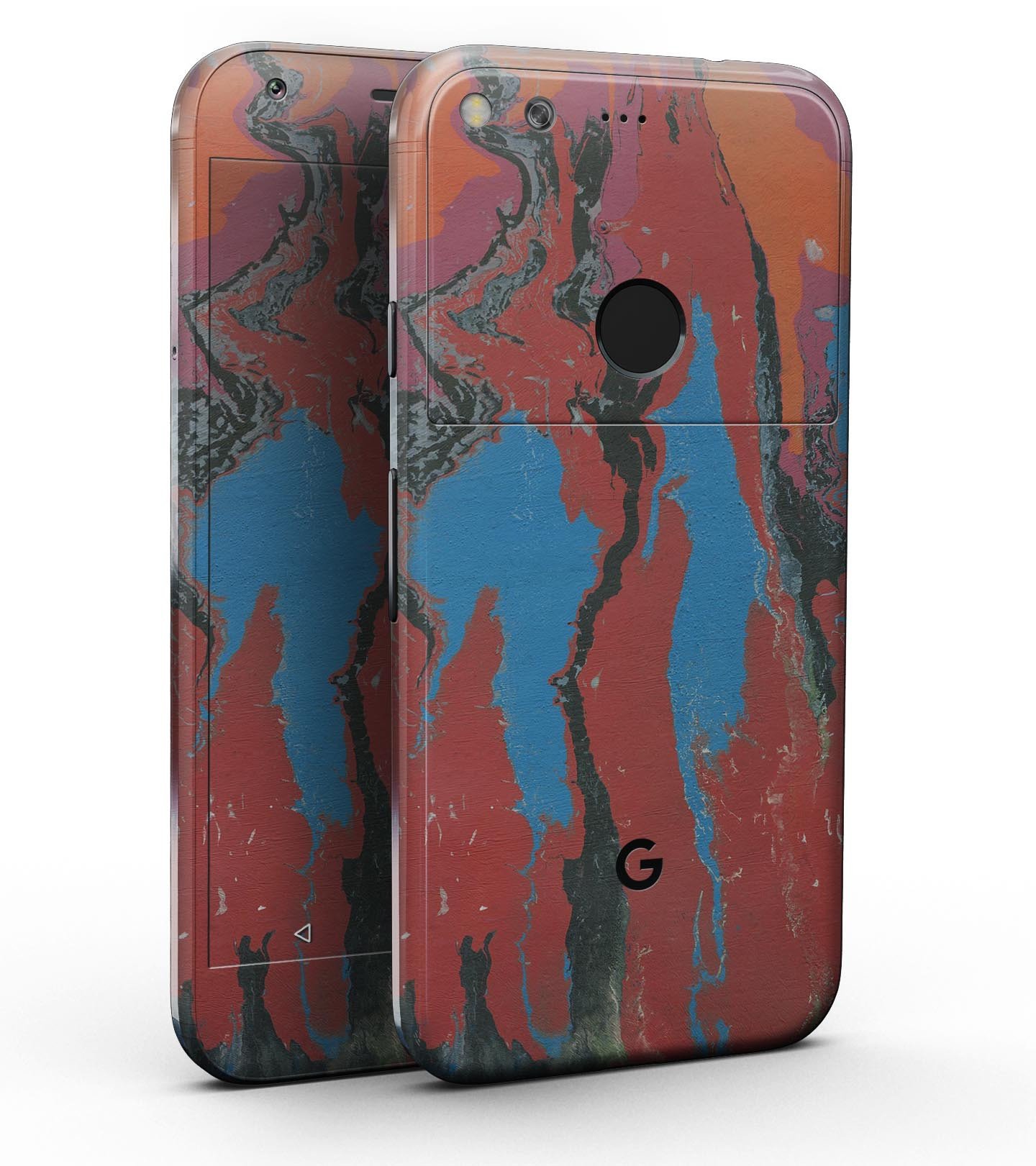 Abstract Wet Paint Retro V4 Full-Body Skin Kit for Google Pixel, showcasing its sleek design and vibrant colors.