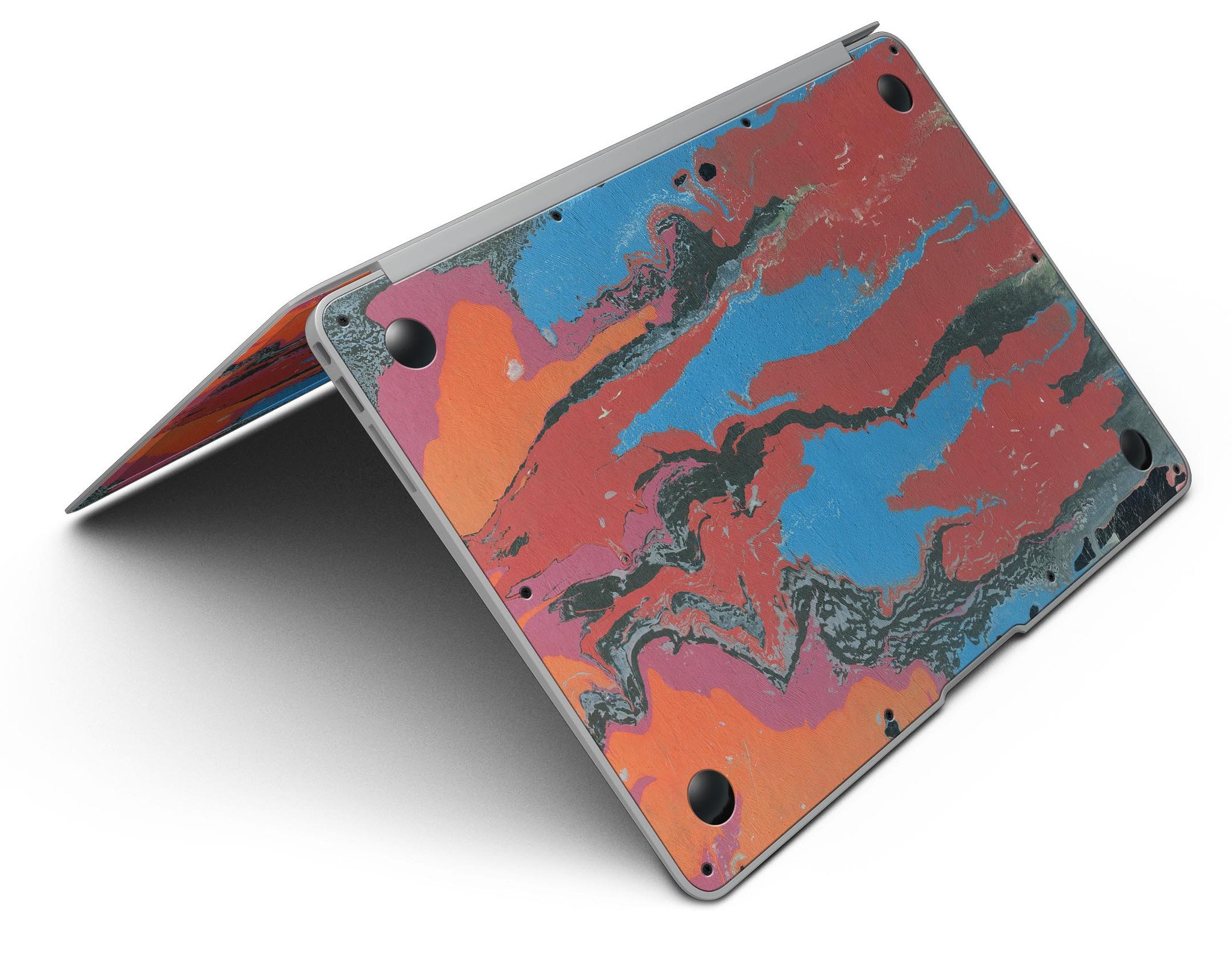 Abstract Wet Paint Retro V4 skin kit for MacBook Air, showcasing vibrant colors and unique design for stylish protection.