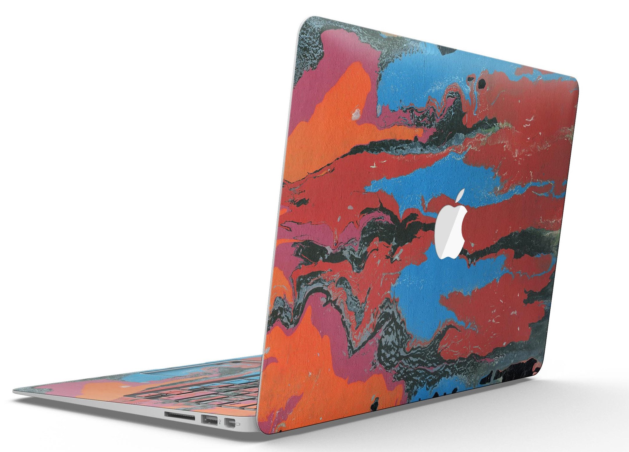 Abstract Wet Paint Retro V4 skin kit for MacBook Air, showcasing vibrant colors and unique design for stylish protection.