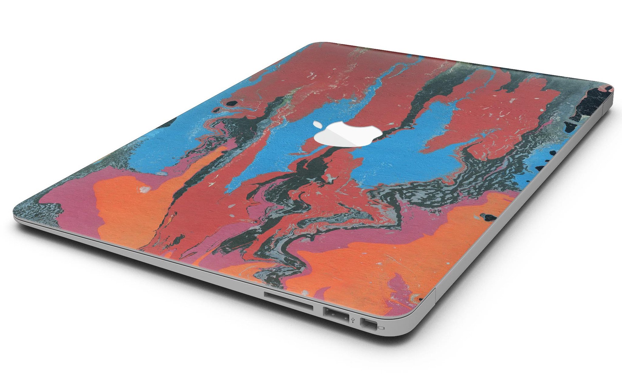 Abstract Wet Paint Retro V4 skin kit for MacBook Air, showcasing vibrant colors and unique design for stylish protection.