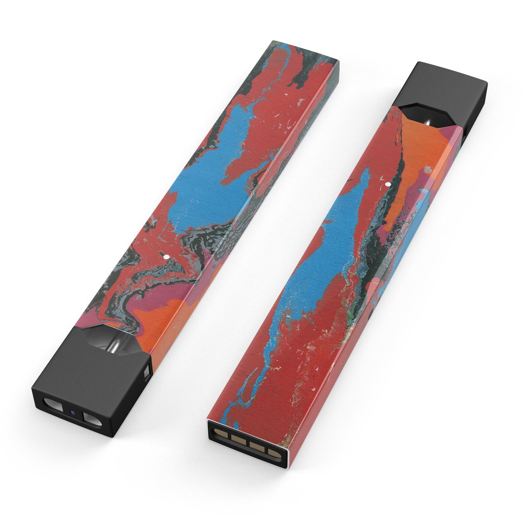 Abstract Wet Paint Retro V4 skin wrap for JUUL device, featuring vibrant colors and a unique design.