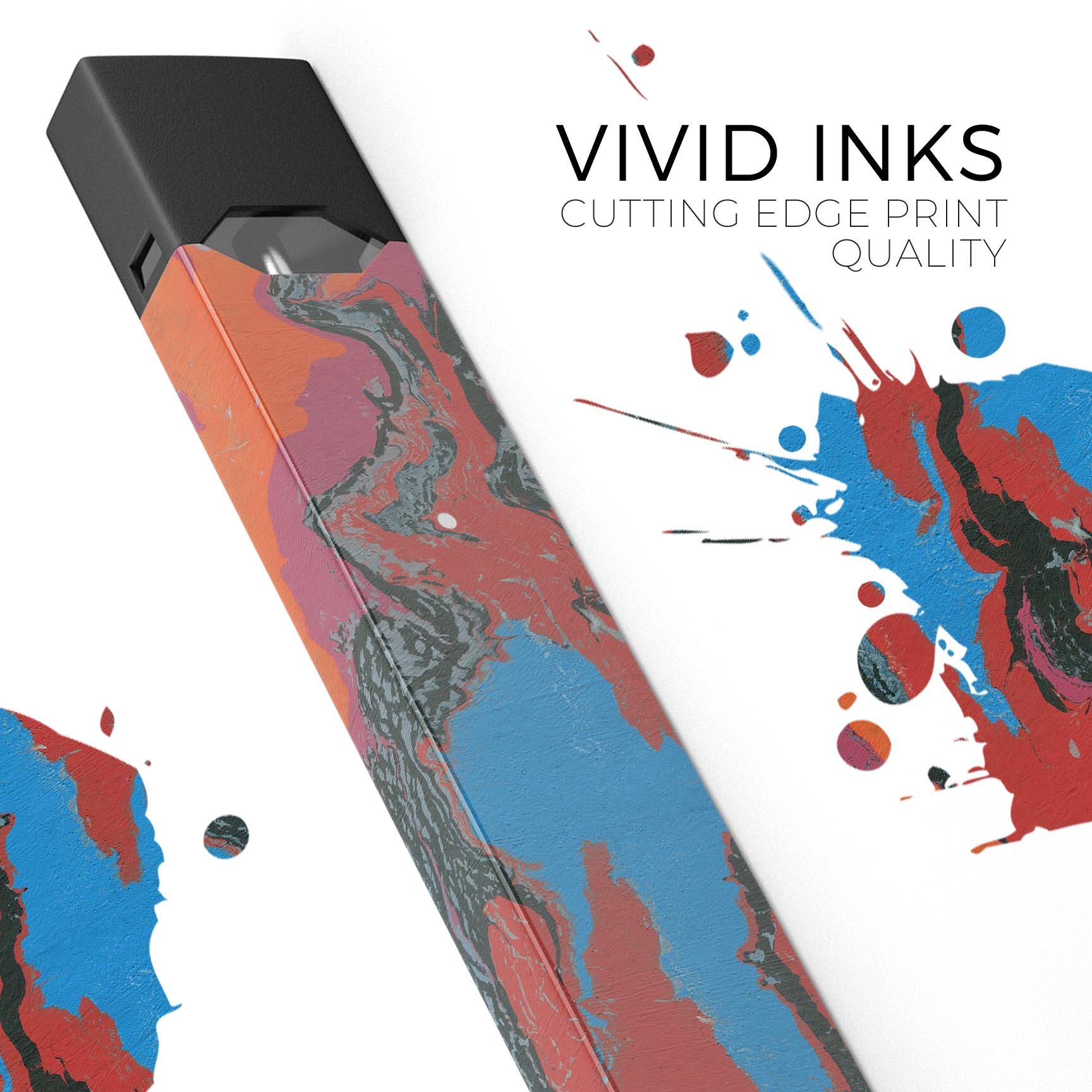 Abstract Wet Paint Retro V4 skin wrap for JUUL device, featuring vibrant colors and a unique design.