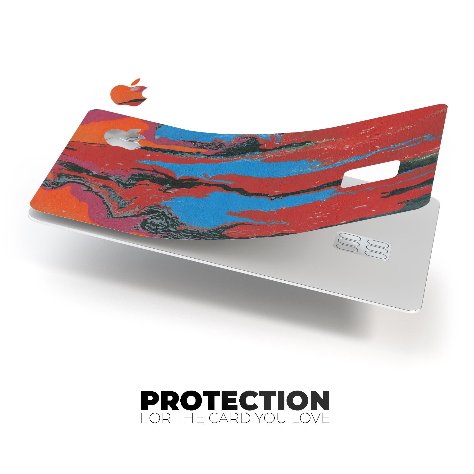 Abstract Wet Paint Retro V4 decal skin for Apple Card, showcasing vibrant colors and a stylish design.