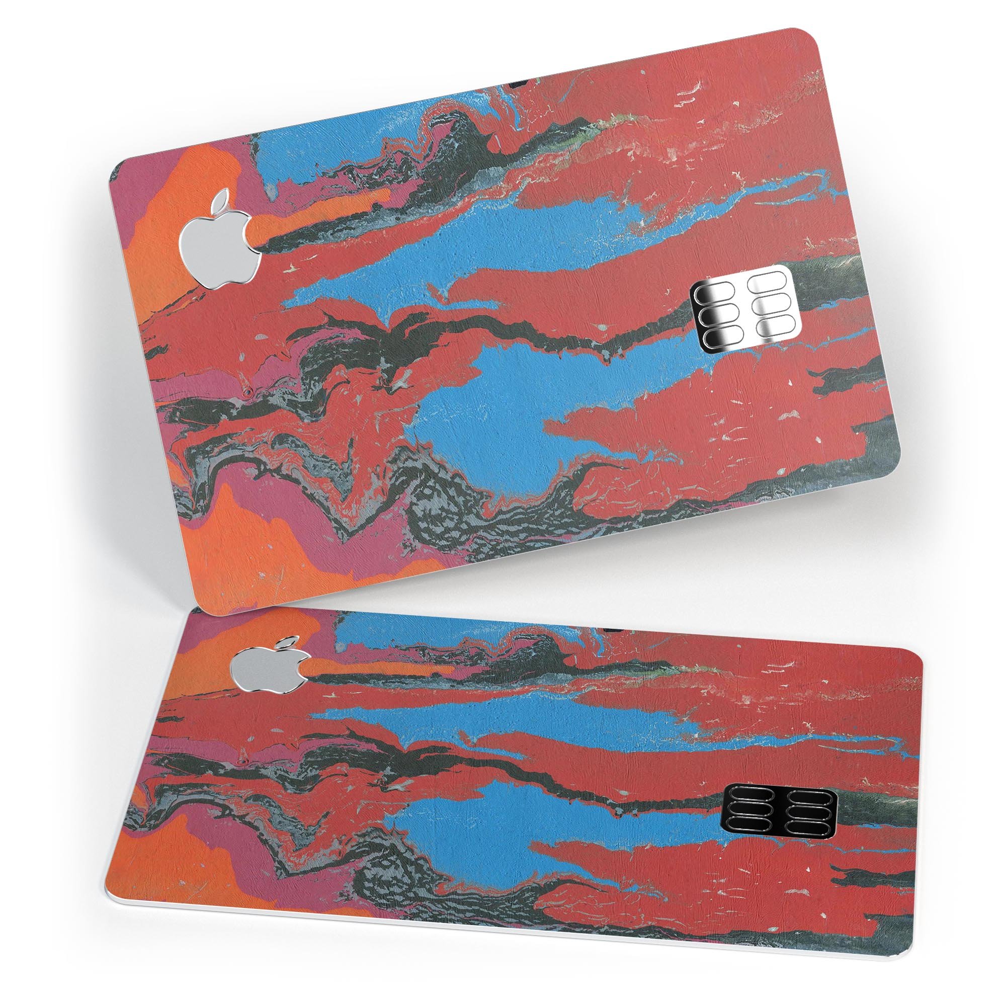 Abstract Wet Paint Retro V4 decal skin for Apple Card, showcasing vibrant colors and a stylish design.