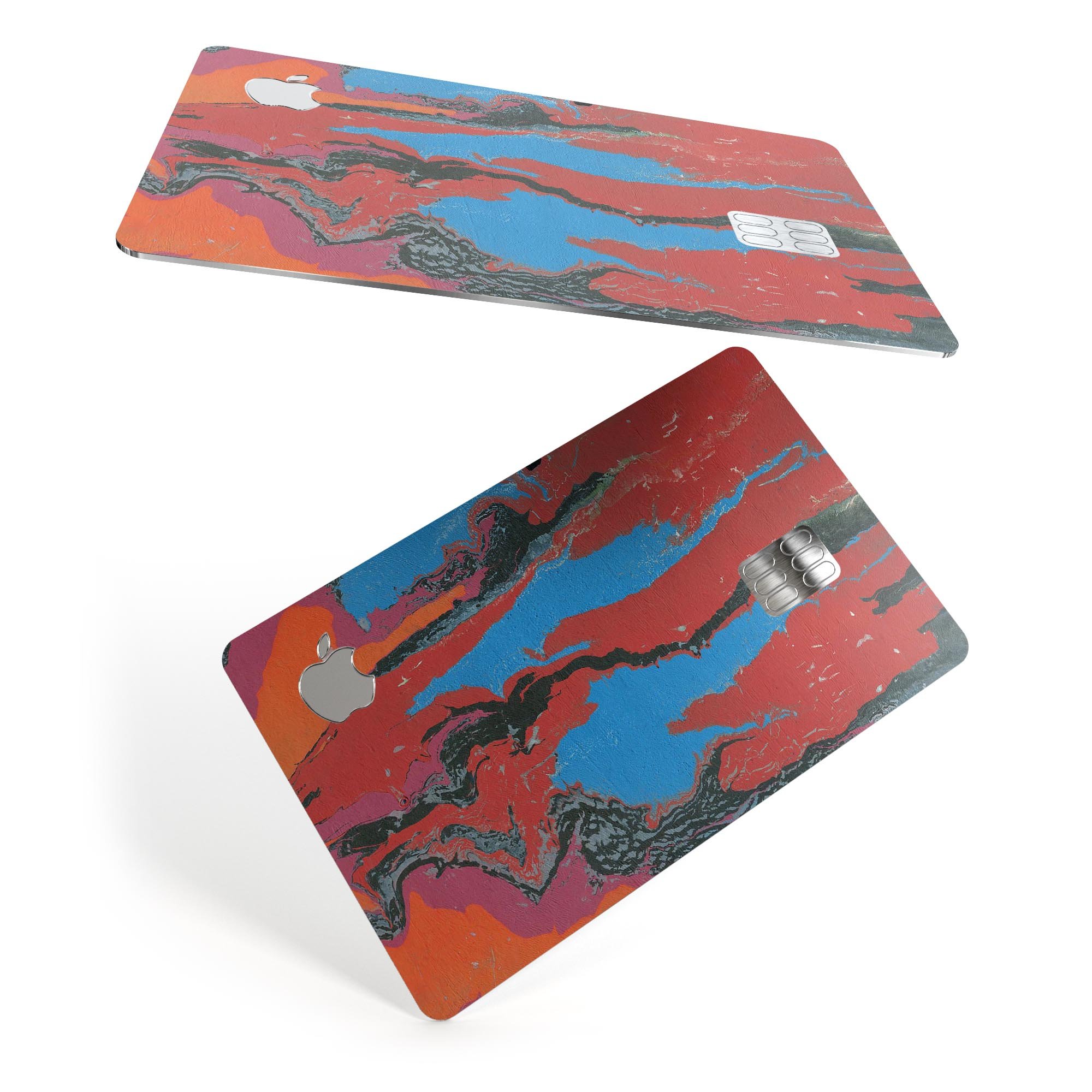 Abstract Wet Paint Retro V4 decal skin for Apple Card, showcasing vibrant colors and a stylish design.