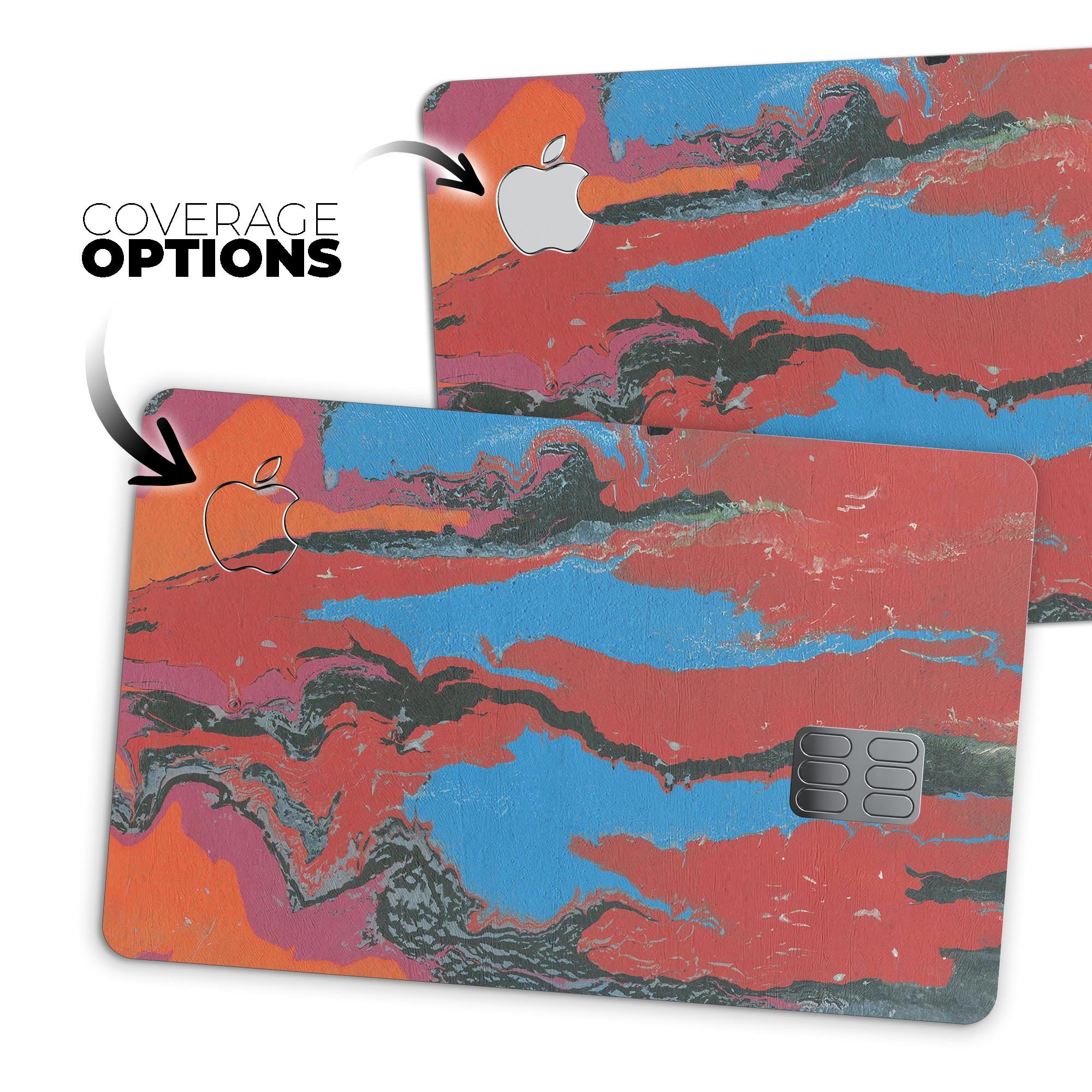 Abstract Wet Paint Retro V4 decal skin for Apple Card, showcasing vibrant colors and a stylish design.