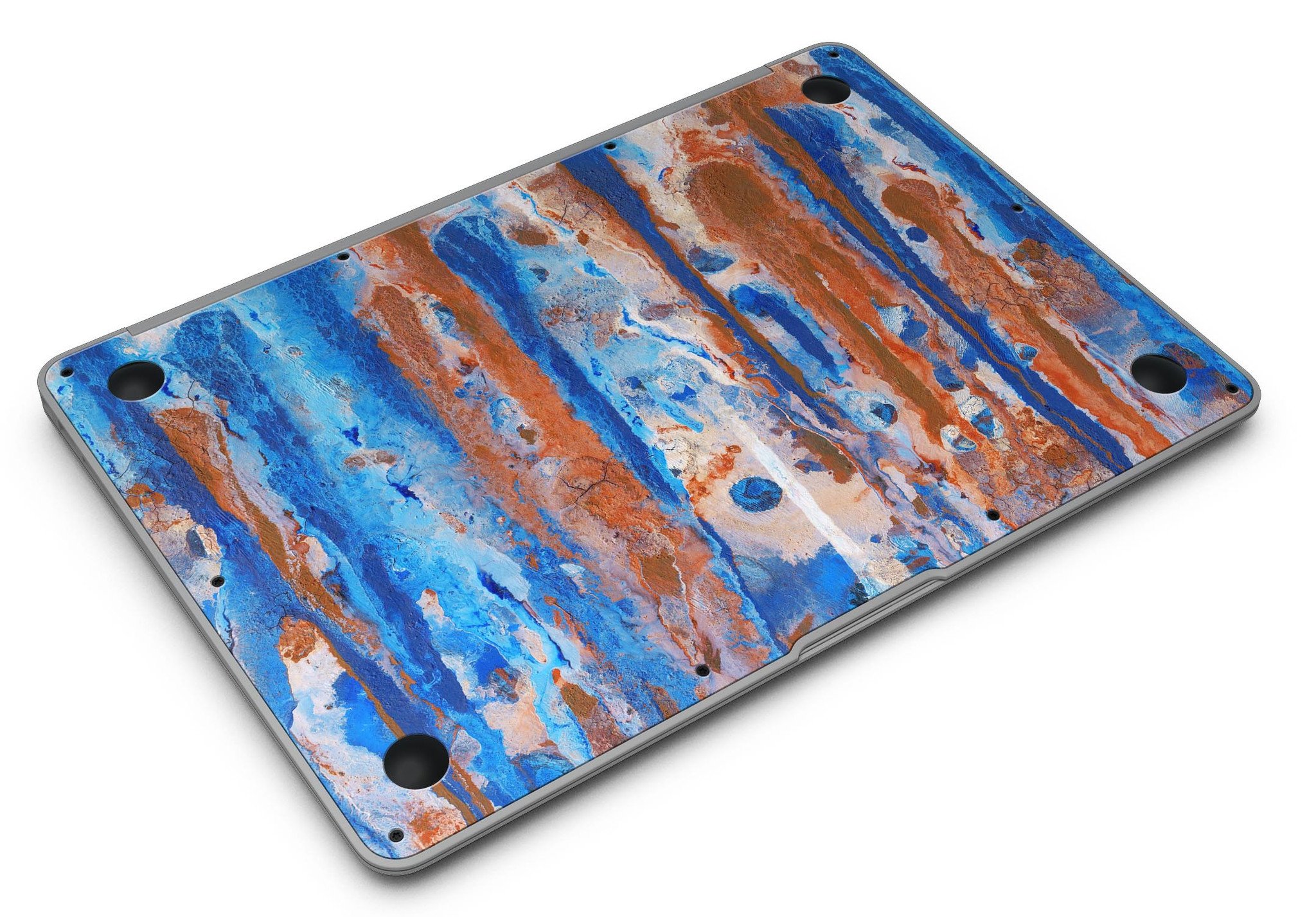 Abstract Wet Paint Rustic Blue skin kit for MacBook Air, showcasing a vibrant blue abstract design on premium vinyl.