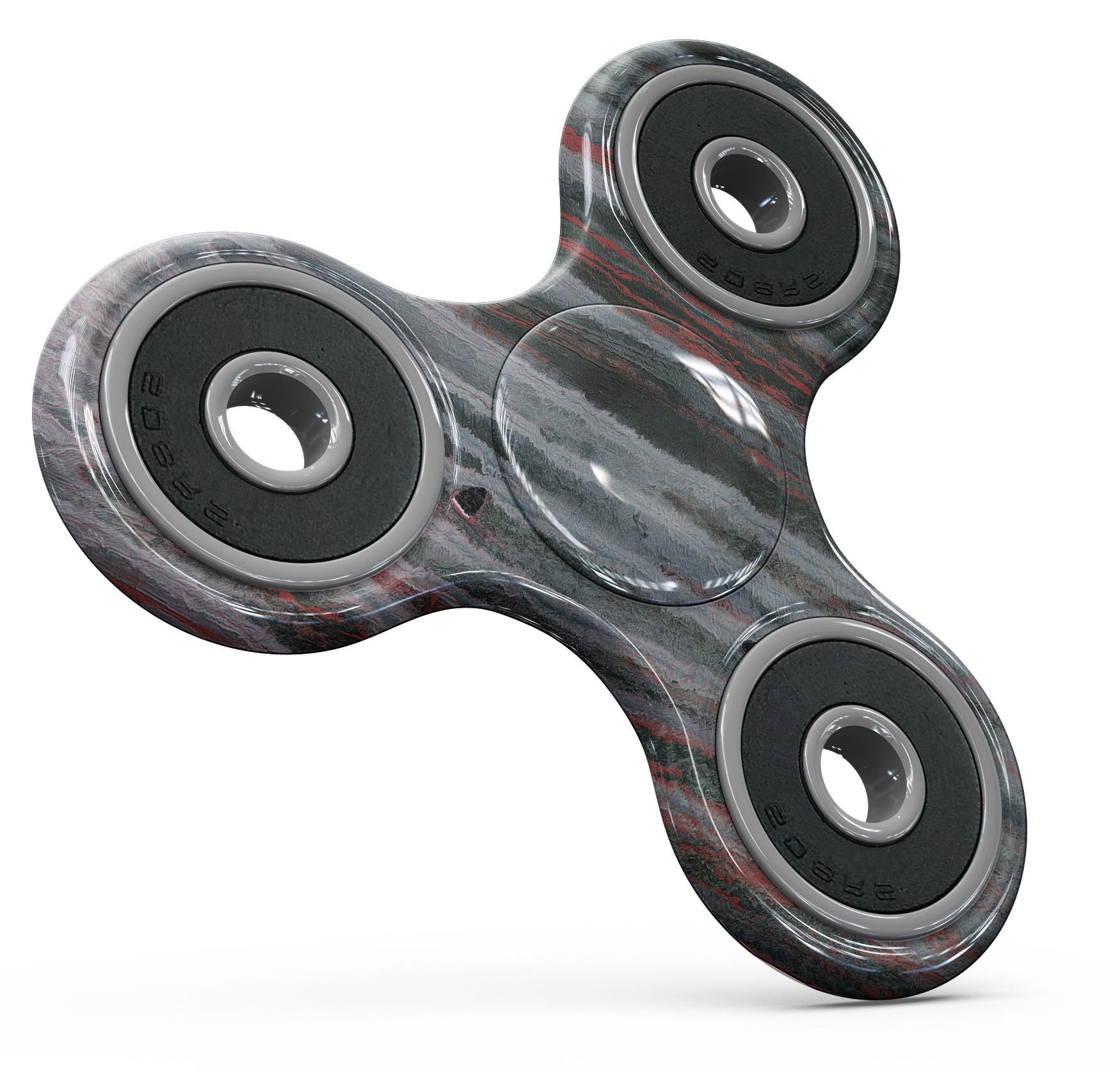 Abstract Wet Paint Smoke Red Full-Body Skin-Kit for fidget spinner, showcasing vibrant colors and a sleek design.