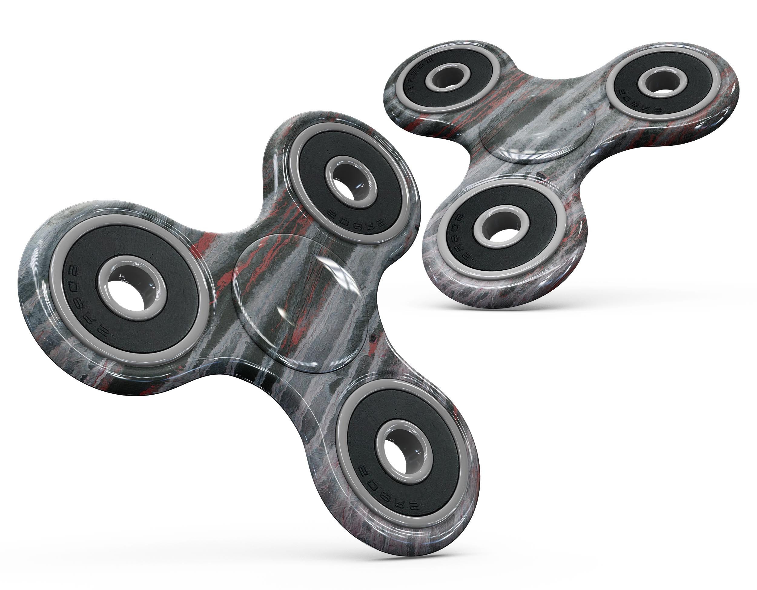 Abstract Wet Paint Smoke Red Full-Body Skin-Kit for fidget spinner, showcasing vibrant colors and a sleek design.