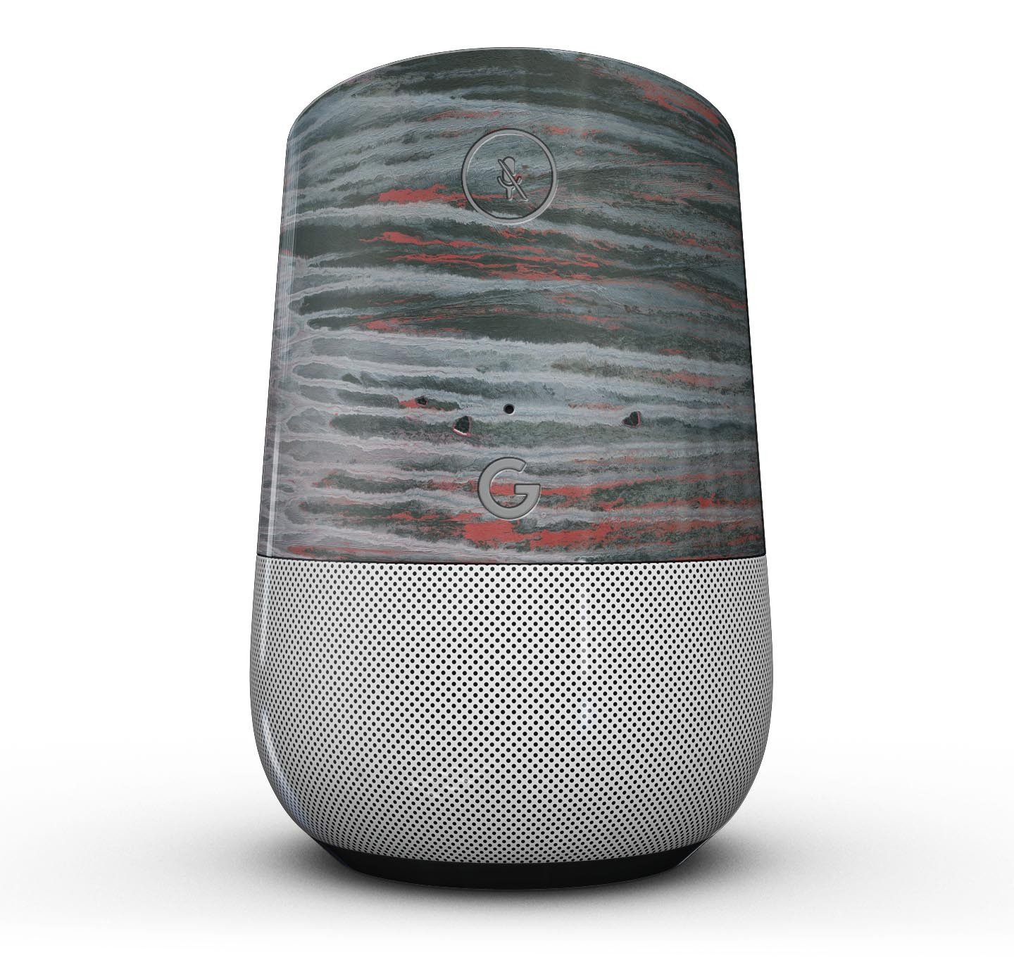 Abstract Wet Paint Smoke Red Full-Body Skin Kit for Google Home, showcasing a vibrant and stylish design.