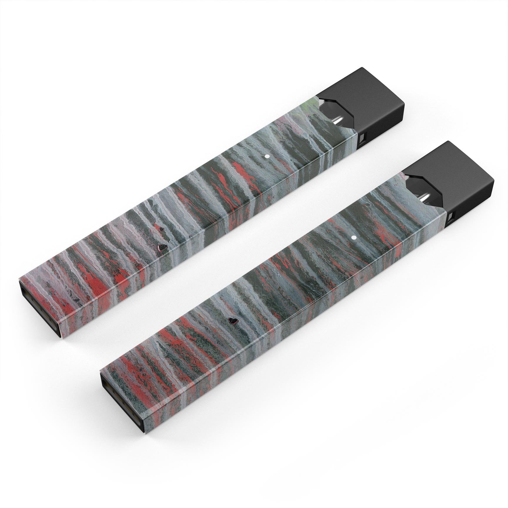 Abstract Wet Paint Smoke Red skin-wrap for JUUL vaping device, showcasing vibrant colors and a sleek design.