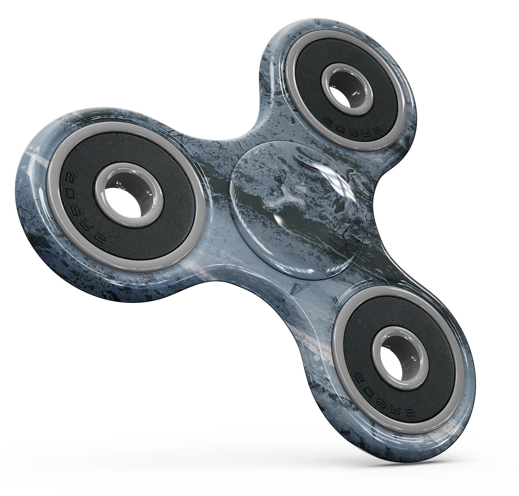 Abstract Wet Paint Soft Blue Full-Body Skin-Kit for fidget spinner, showcasing vibrant colors and unique design.