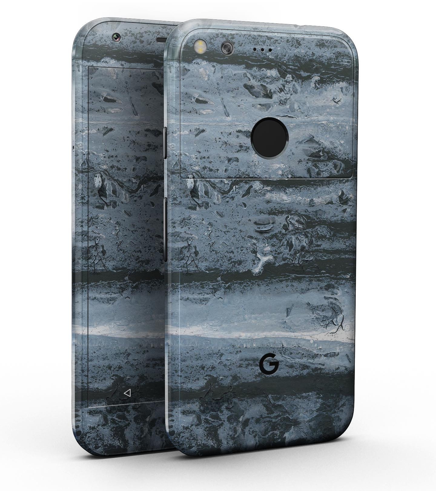 Abstract Wet Paint Soft Blue Full-Body Skin Kit for Google 5" Pixel, showcasing its sleek design and precision fit.