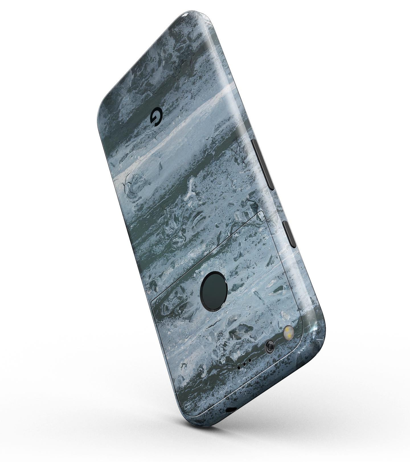 Abstract Wet Paint Soft Blue Full-Body Skin Kit for Google 5" Pixel, showcasing its sleek design and precision fit.