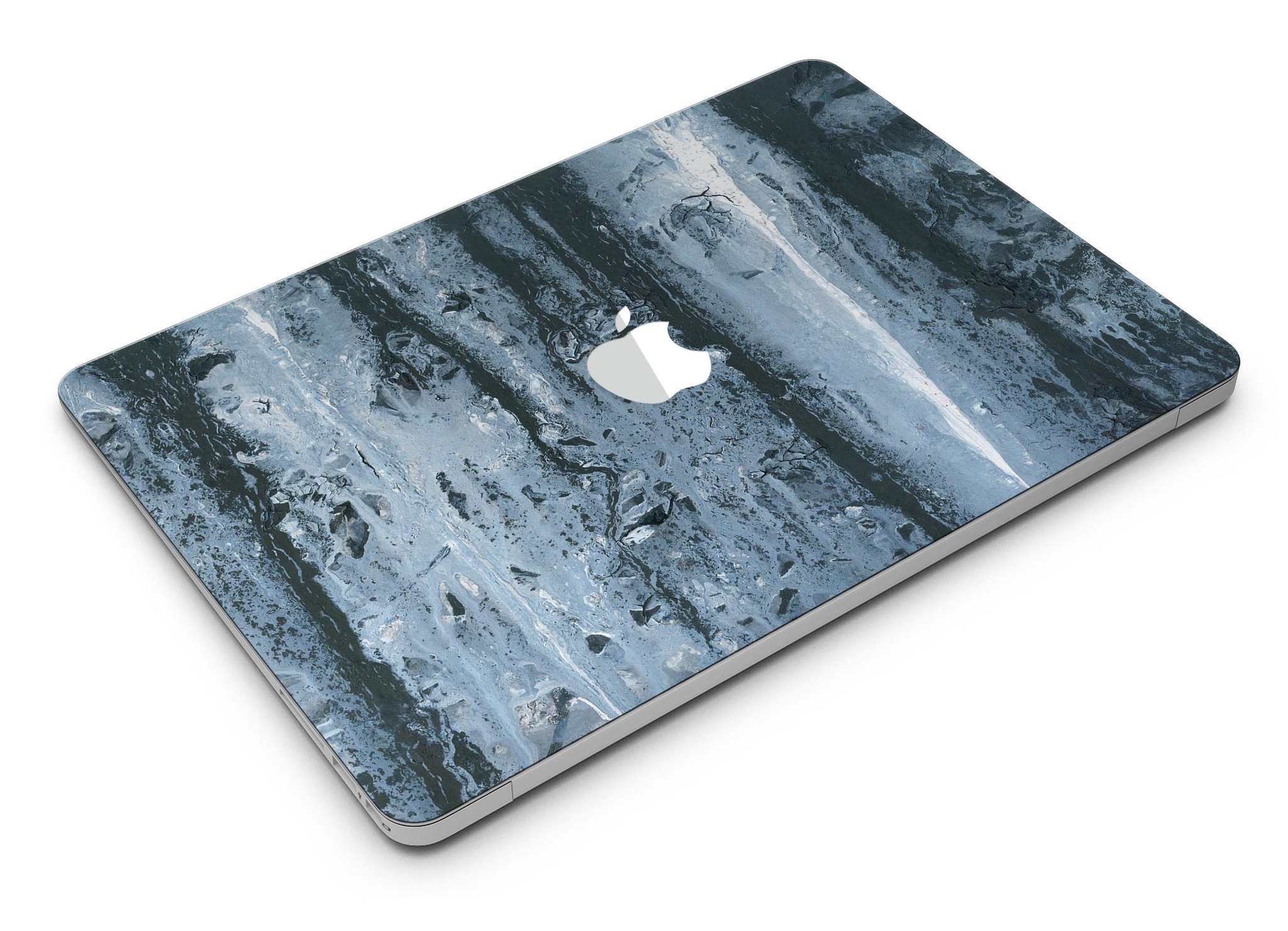 Abstract Wet Paint Soft Blue skin kit for MacBook Air, showcasing a stylish design with soft blue tones and an abstract pattern.