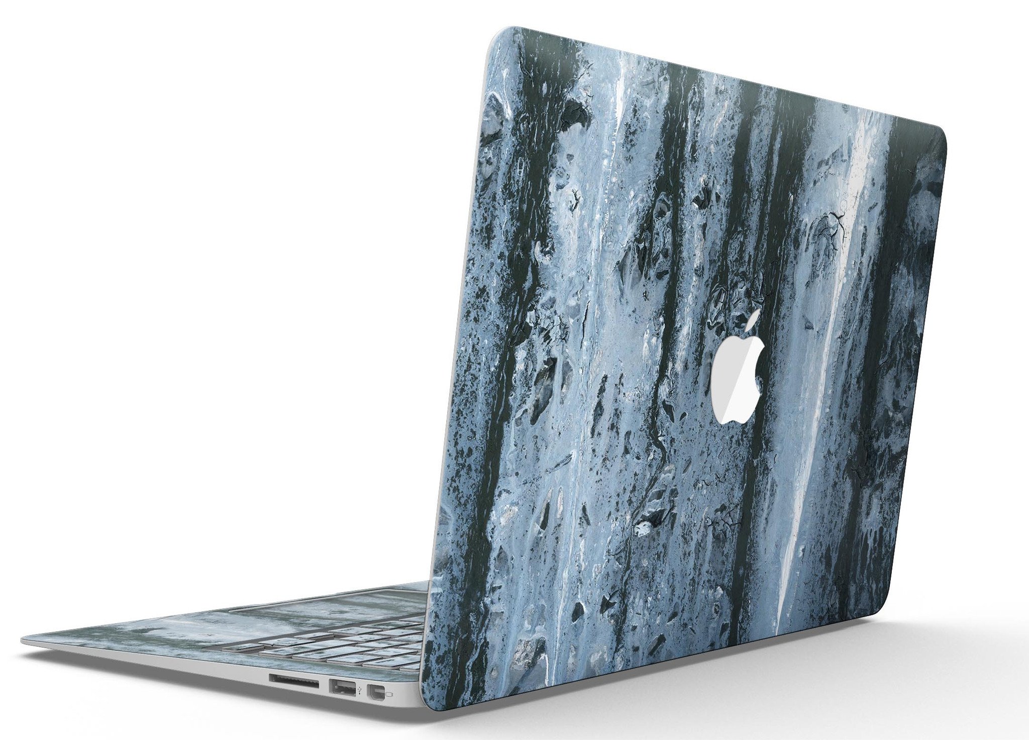 Abstract Wet Paint Soft Blue skin kit for MacBook Air, showcasing a stylish design with soft blue tones and an abstract pattern.