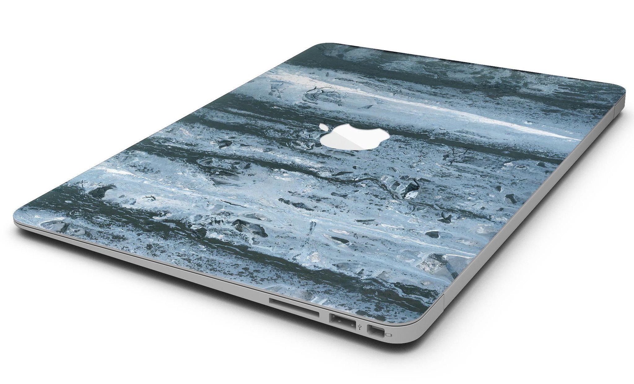 Abstract Wet Paint Soft Blue skin kit for MacBook Air, showcasing a stylish design with soft blue tones and an abstract pattern.