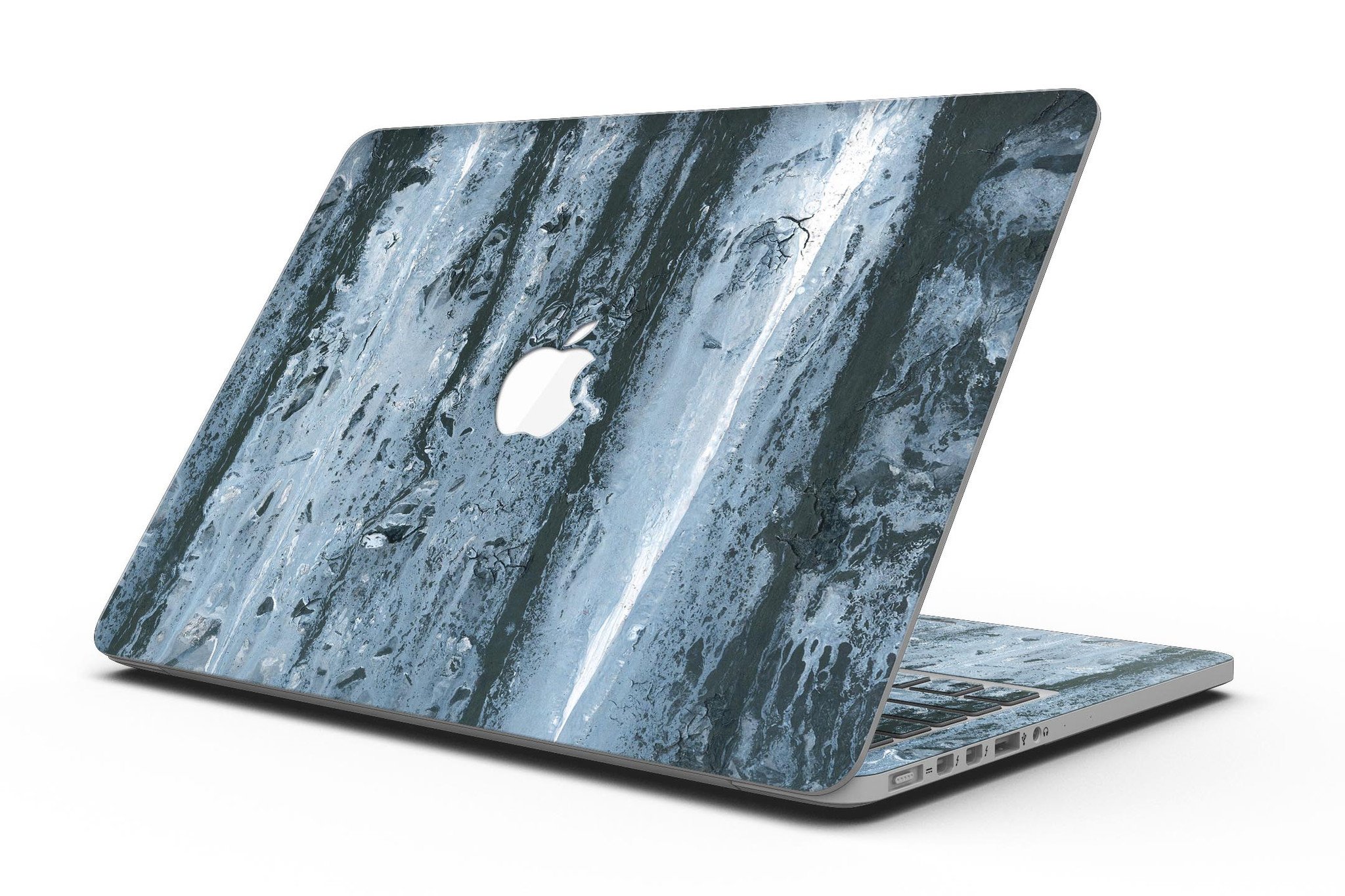 Abstract Wet Paint Soft Blue skin for MacBook Pro with Retina Display, showcasing a stylish design that protects the device.