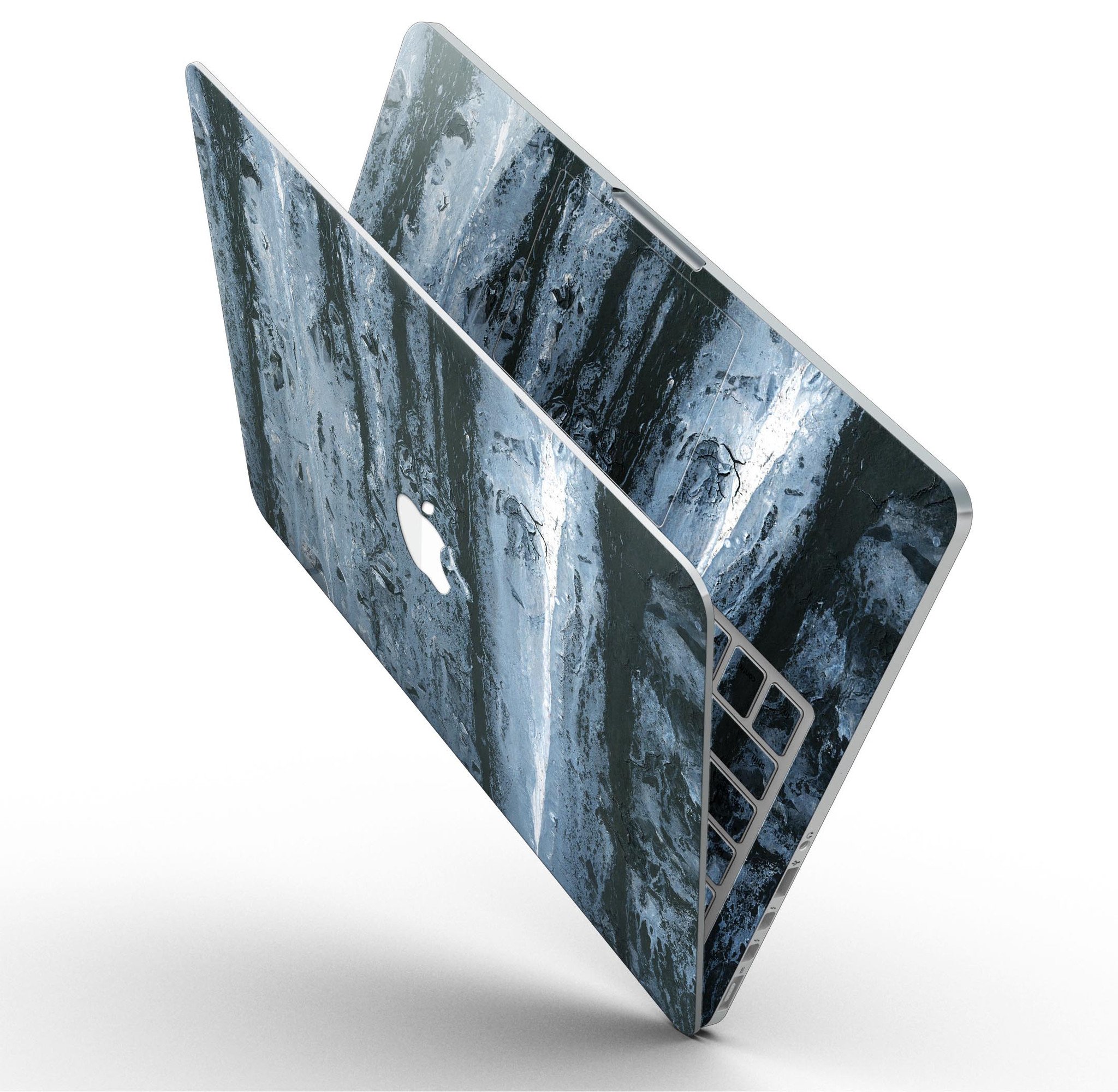 Abstract Wet Paint Soft Blue skin for MacBook Pro with Retina Display, showcasing a stylish design that protects the device.