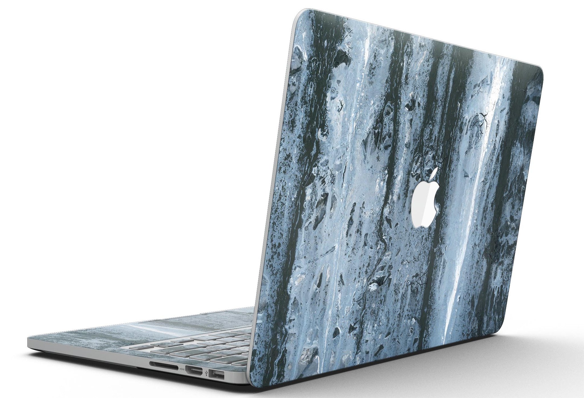 Abstract Wet Paint Soft Blue skin for MacBook Pro with Retina Display, showcasing a stylish design that protects the device.