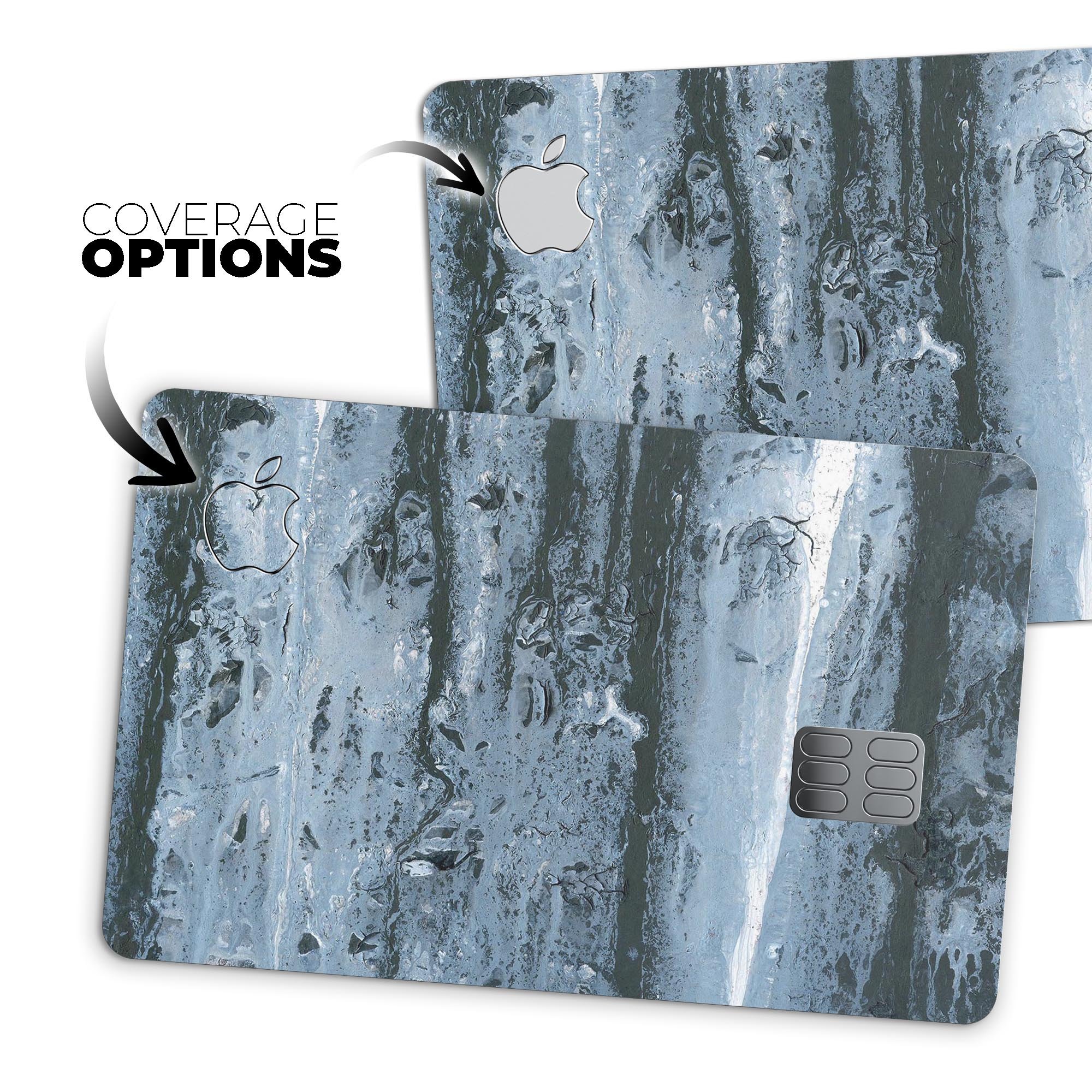 Abstract Wet Paint Soft Blue decal skin for Apple Card, showcasing its premium vinyl material and stylish design.